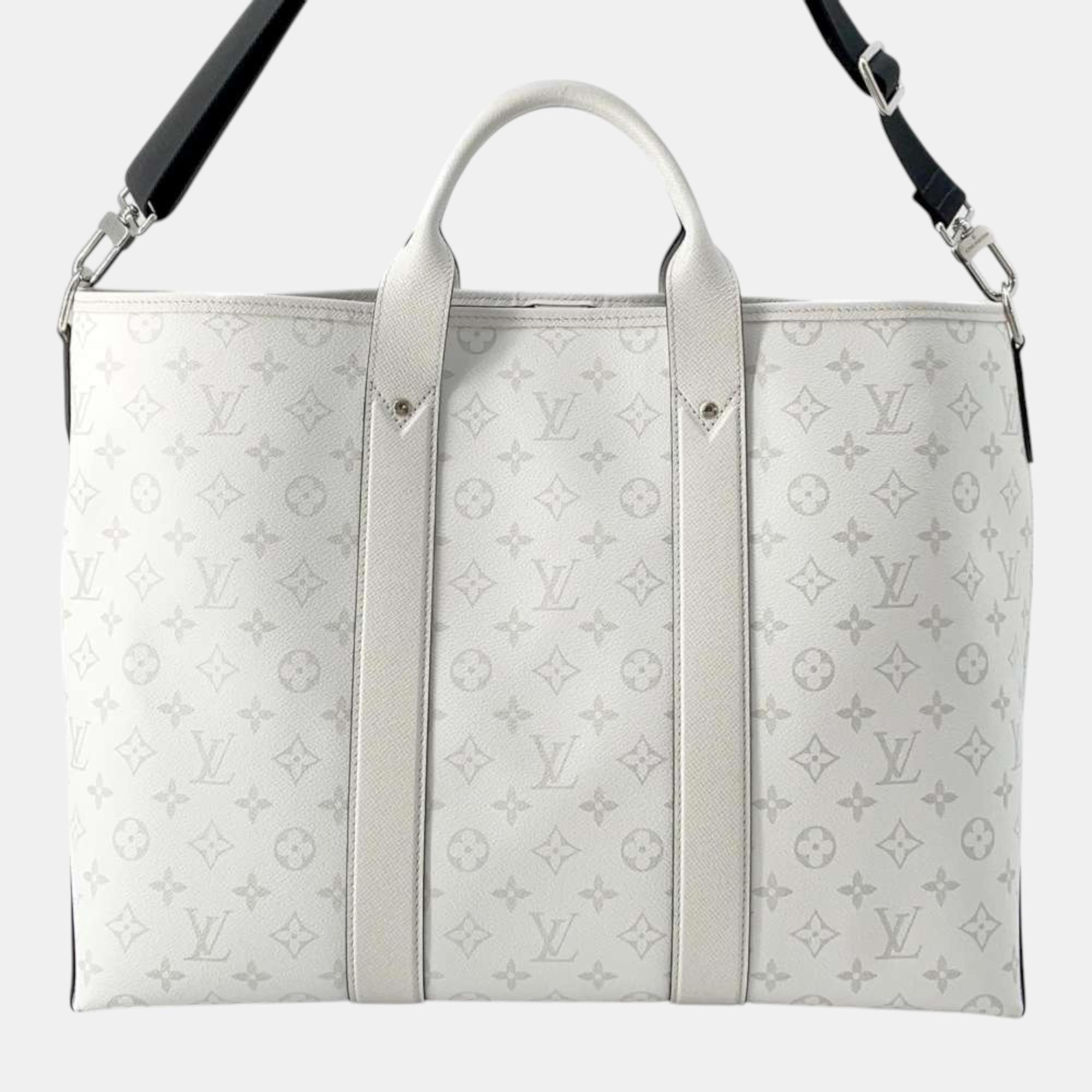 

Louis Vuitton Blanc Monogram Taiga Leather Weekend Tote bag Nm, White