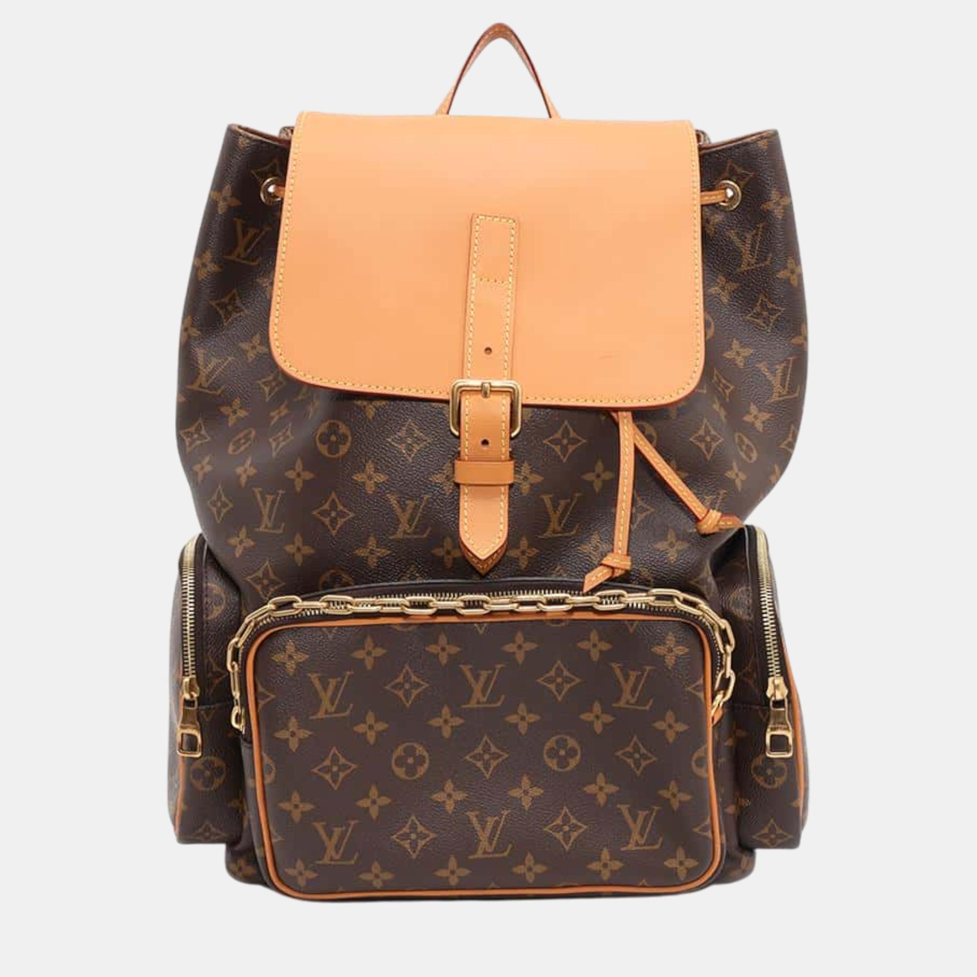 

Louis Vuitton Brown Monogram Leather Trio Backpack