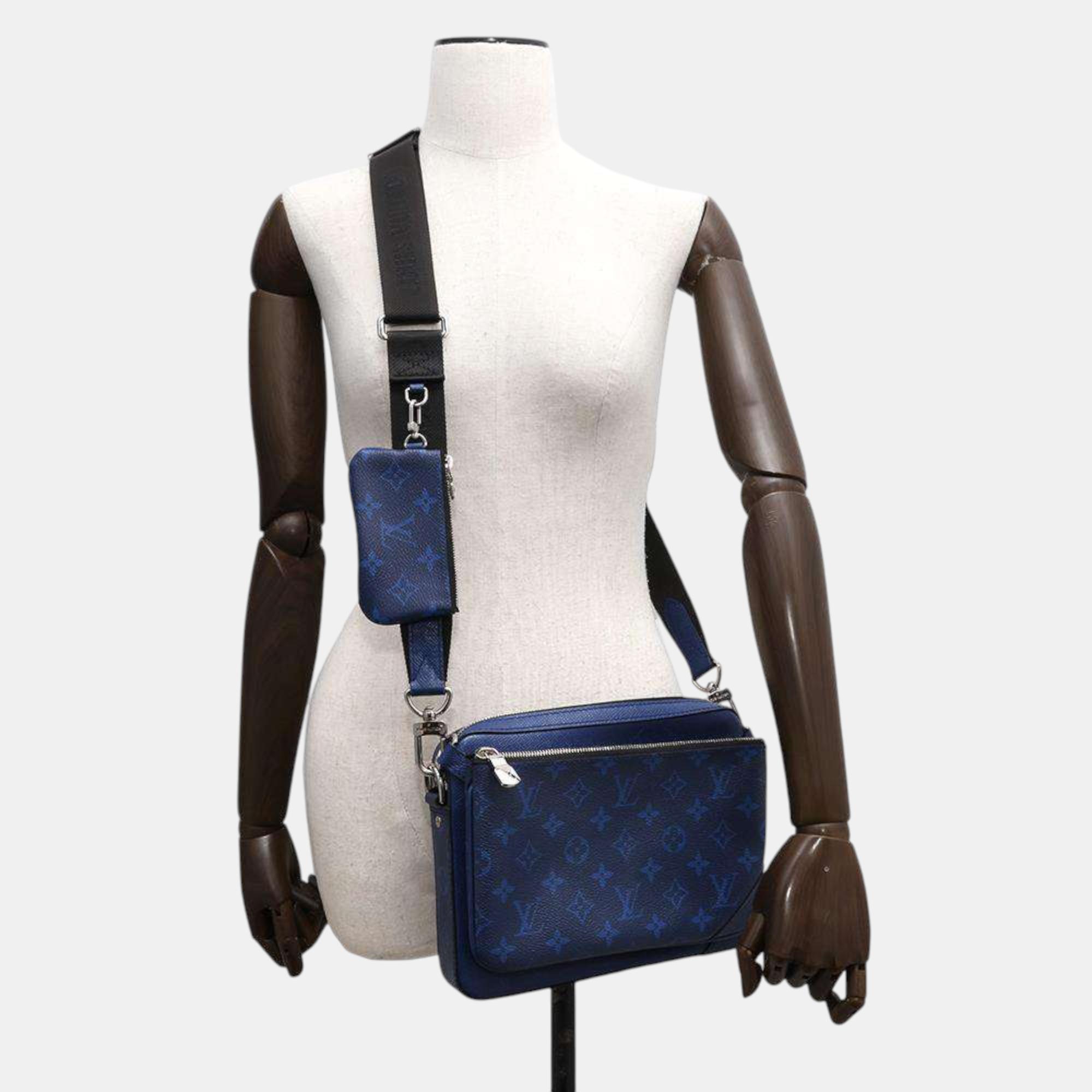 Louis Vuitton Cobalt Taigarama Monogram Trio Messenger bag 