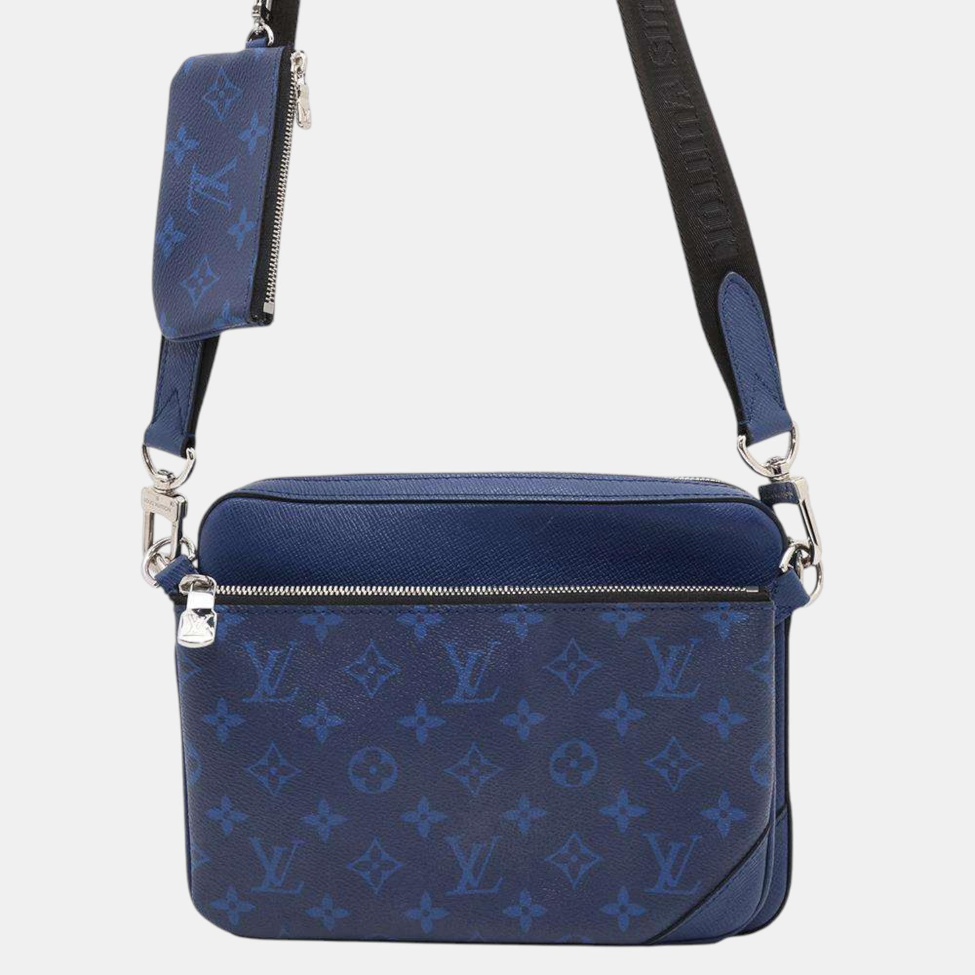 

Louis Vuitton Cobalt Taigarama Monogram Trio Messenger bag, Blue