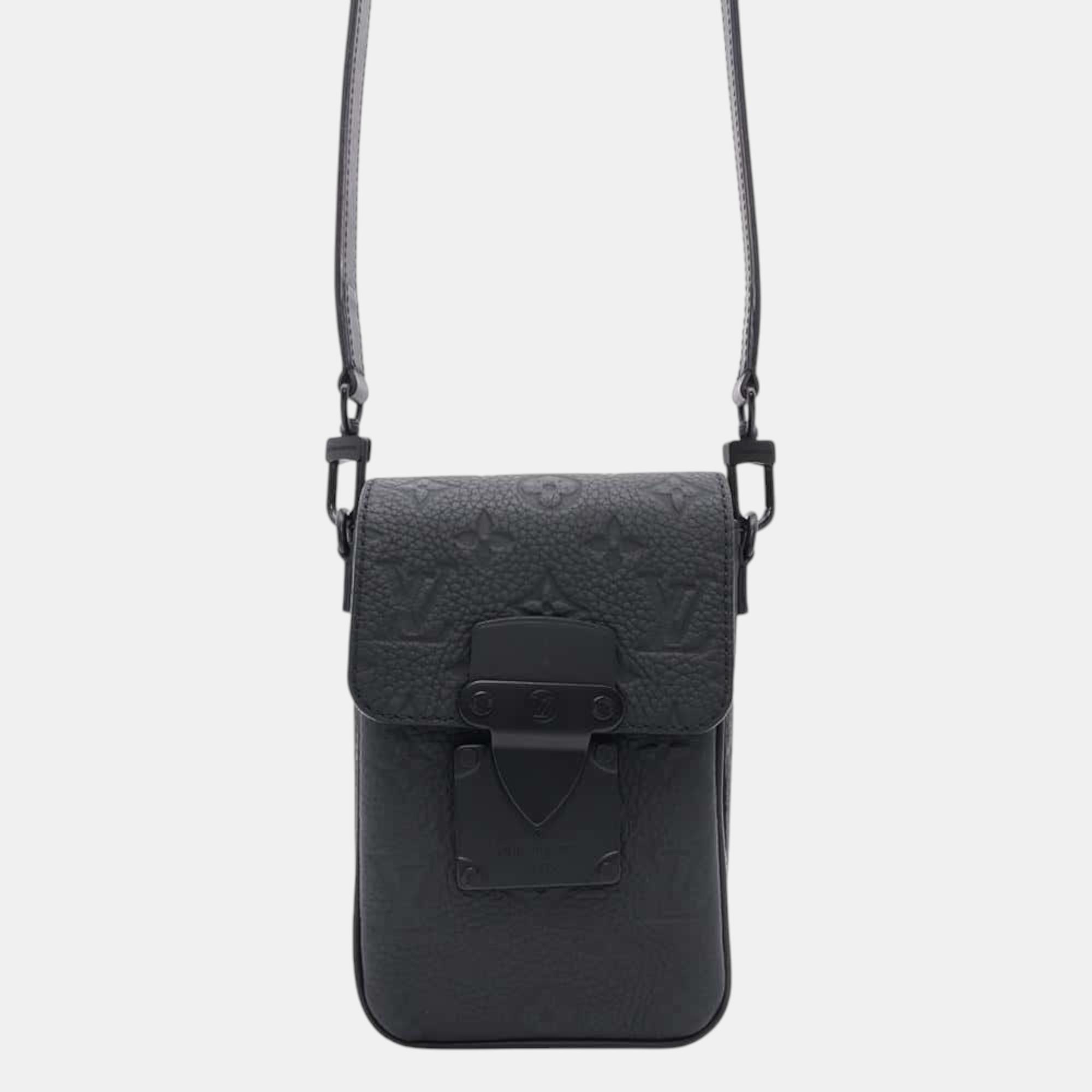 

Louis Vuitton Noir Monogram Taurillon  Padlock Vertical Wearable Wallet, Black