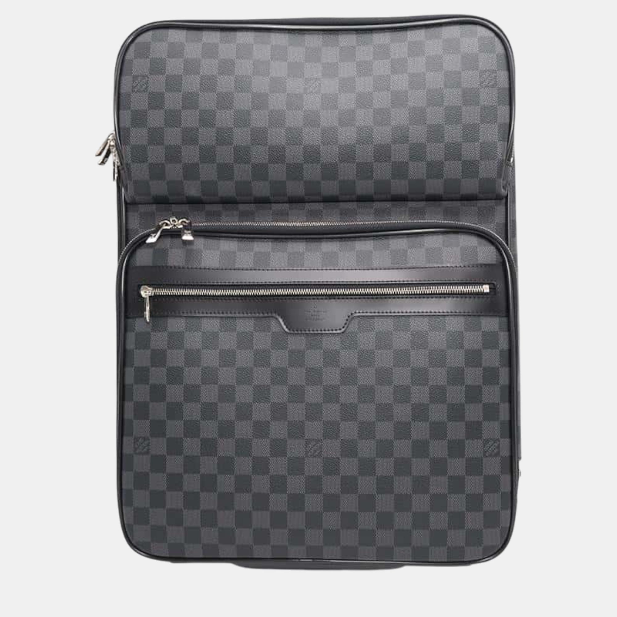 

Louis Vuitton Noir Damier Graphite 55 Pegas Suitcase, Black