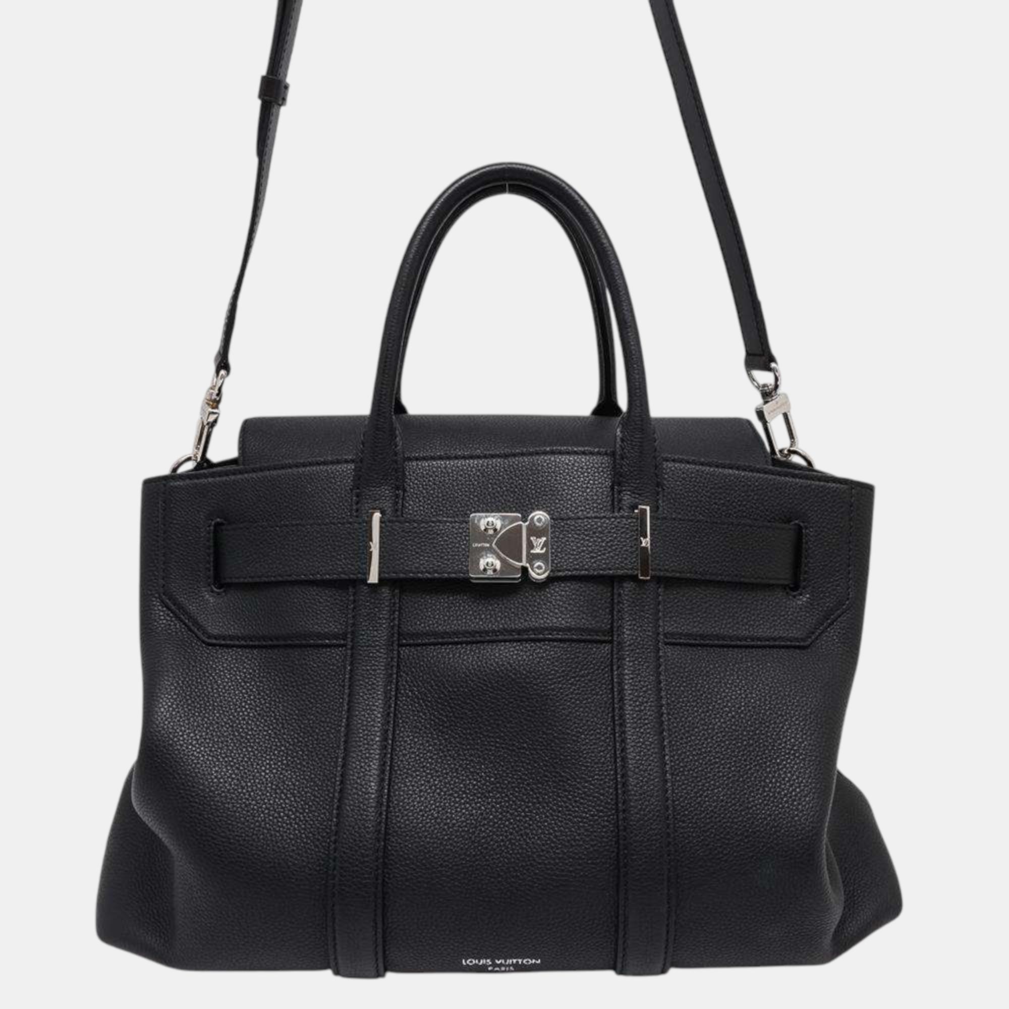 

Louis Vuitton Noir Calf Leather Georges MM Tote Bag, Black