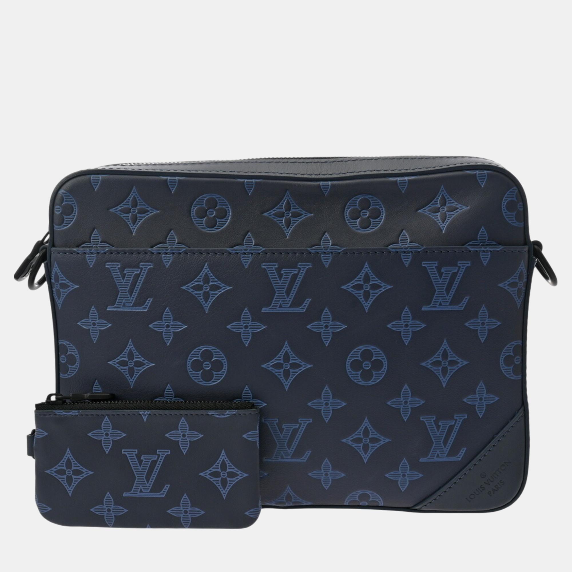 

Louis Vuitton Monogram Shadow Duo Navy Leather Shoulder Bag, Navy blue