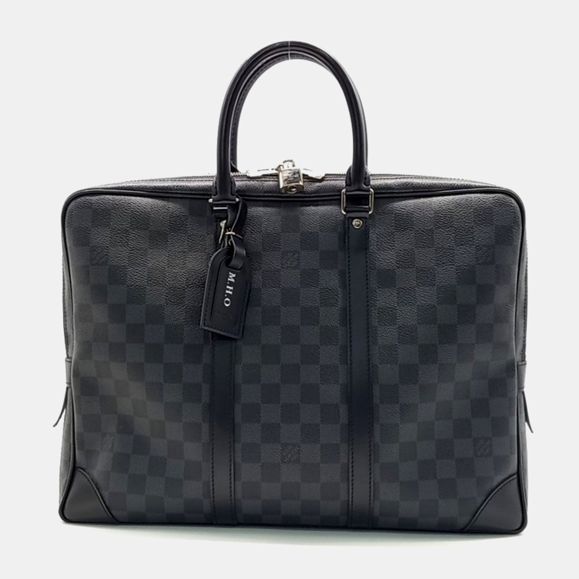 

Louis Vuitton Black Coated Canvas Graphite Forte Document Voyage GM bag