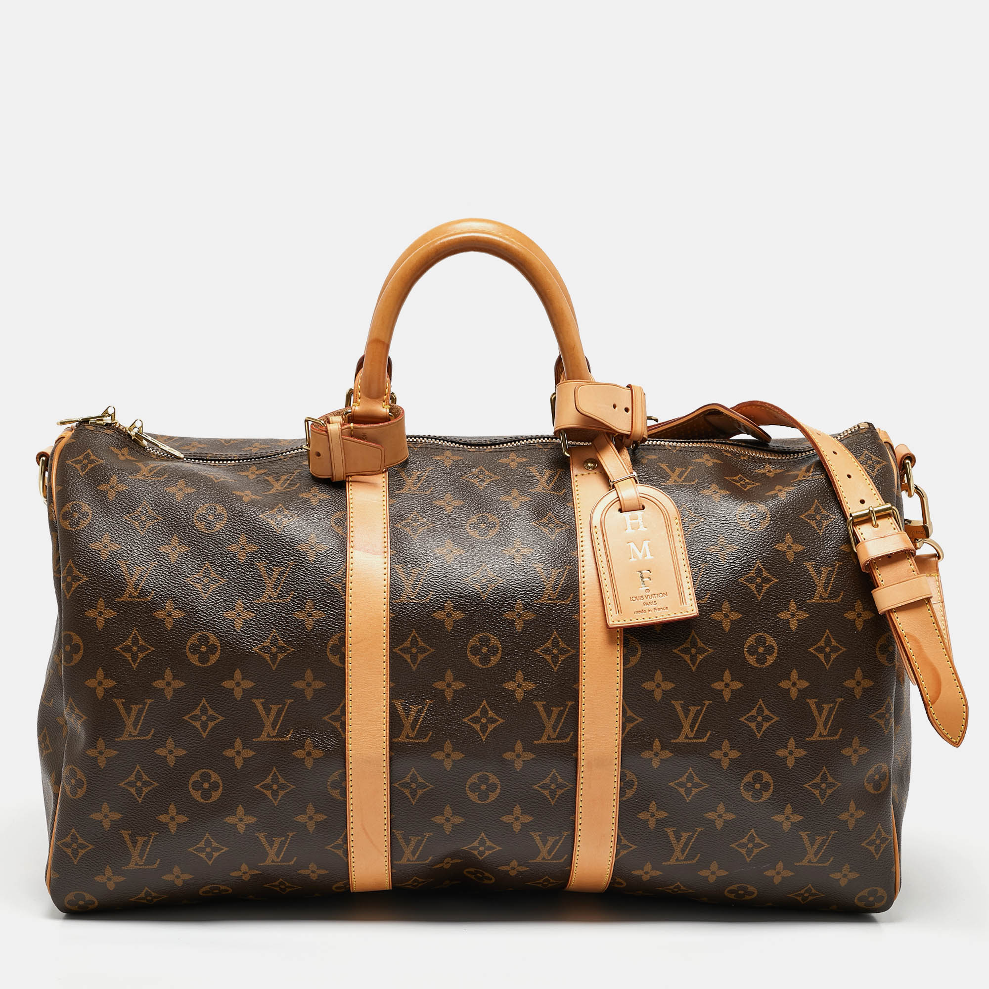 

Louis Vuitton Monogram Canvas Keepall Bandouliere 50 Bag, Brown