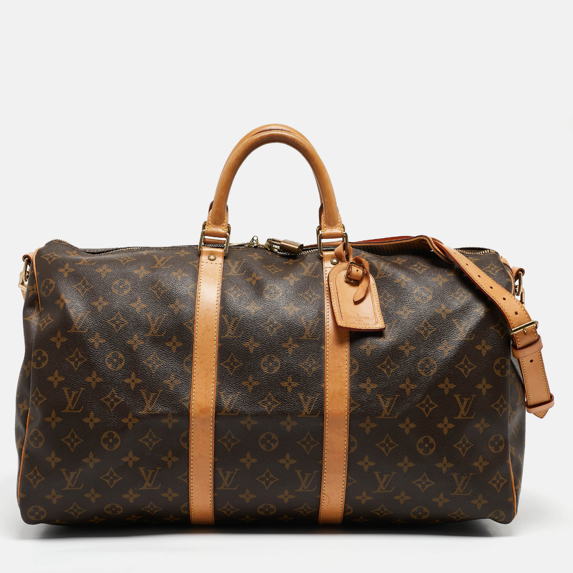 

Louis Vuitton Monogram Canvas Keepall Bandouliere 50 Bag, Brown