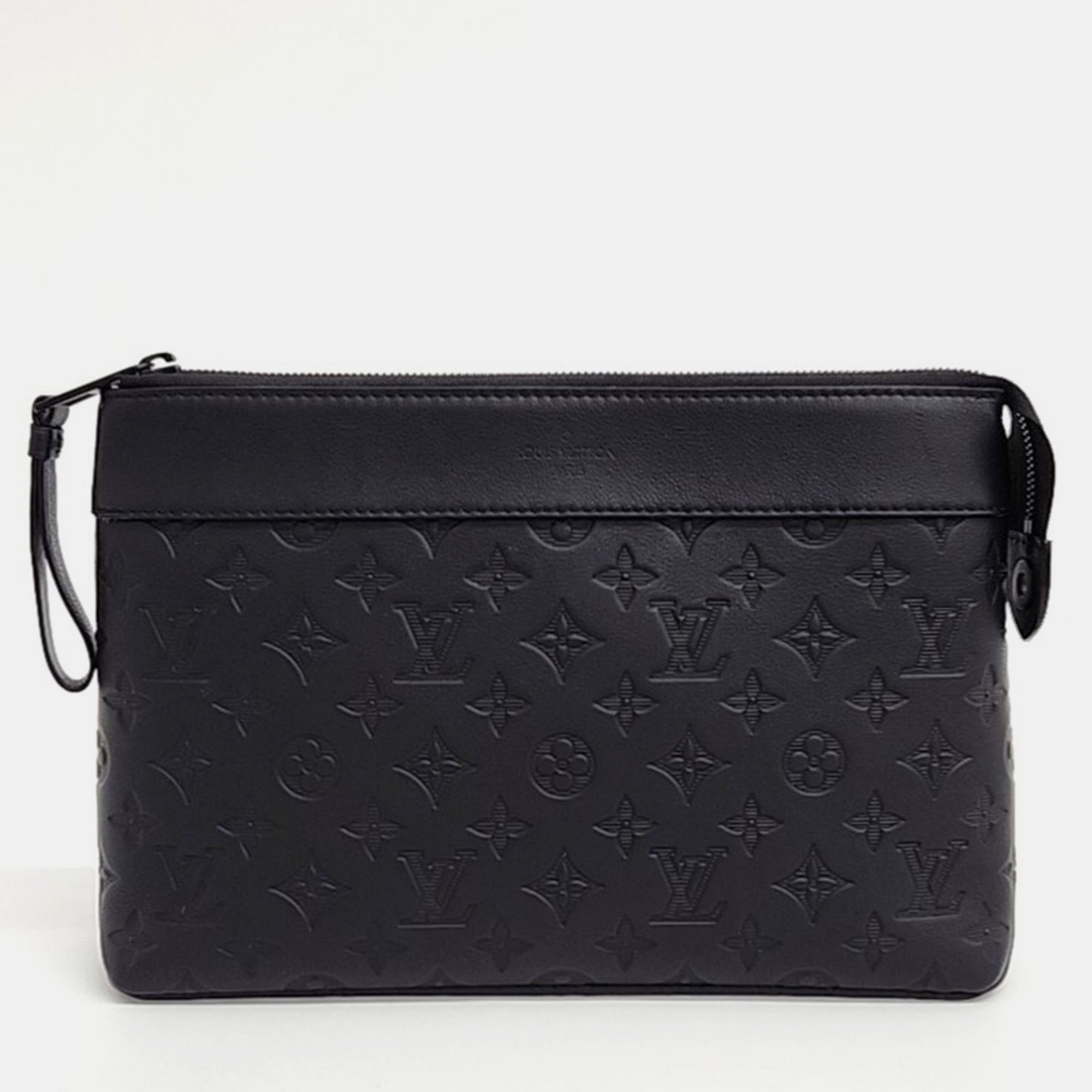 

Louis Vuitton Black Leather Shadow Pochette Voyage Souffle Bag