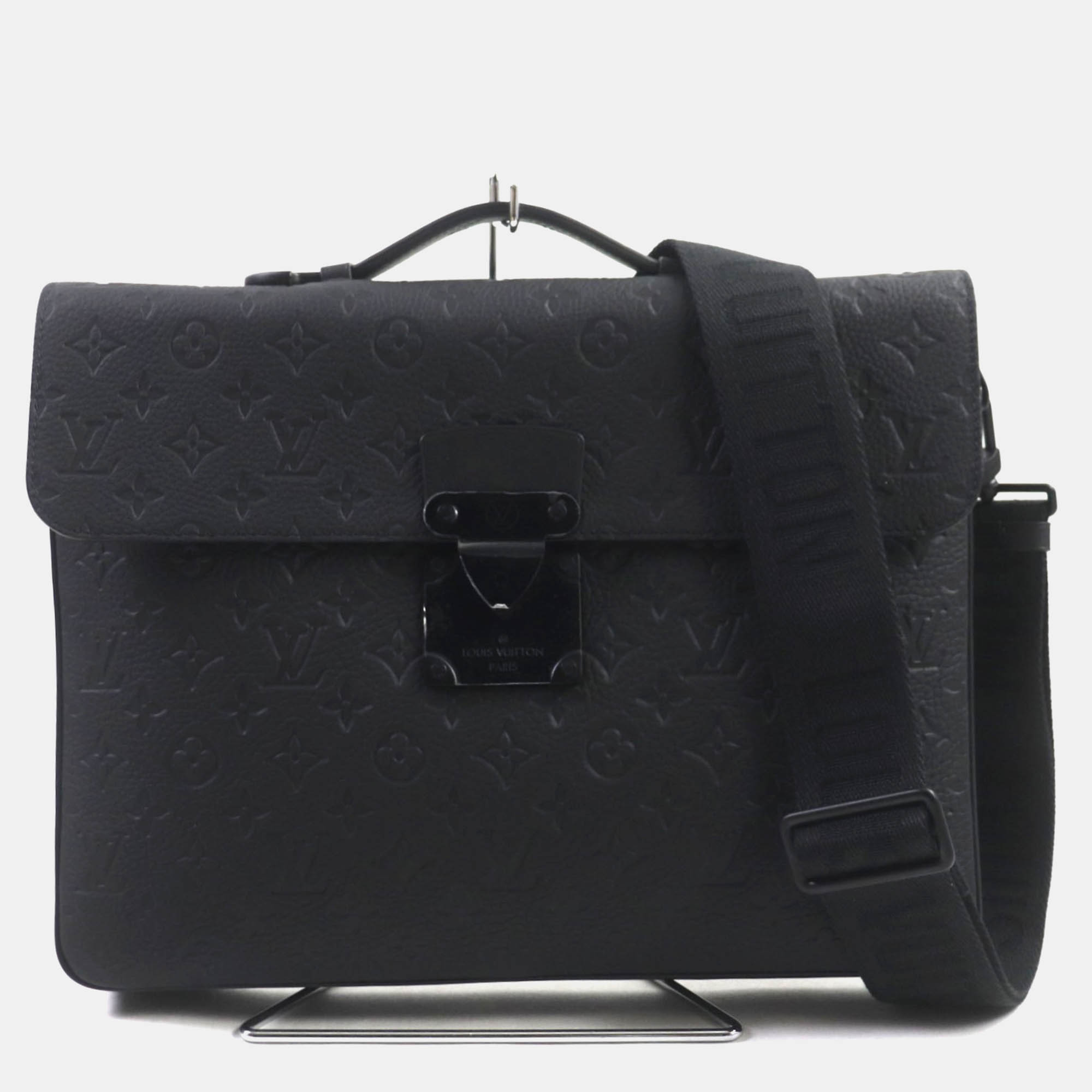 

Louis Vuitton Black Leather  lock Business Bag