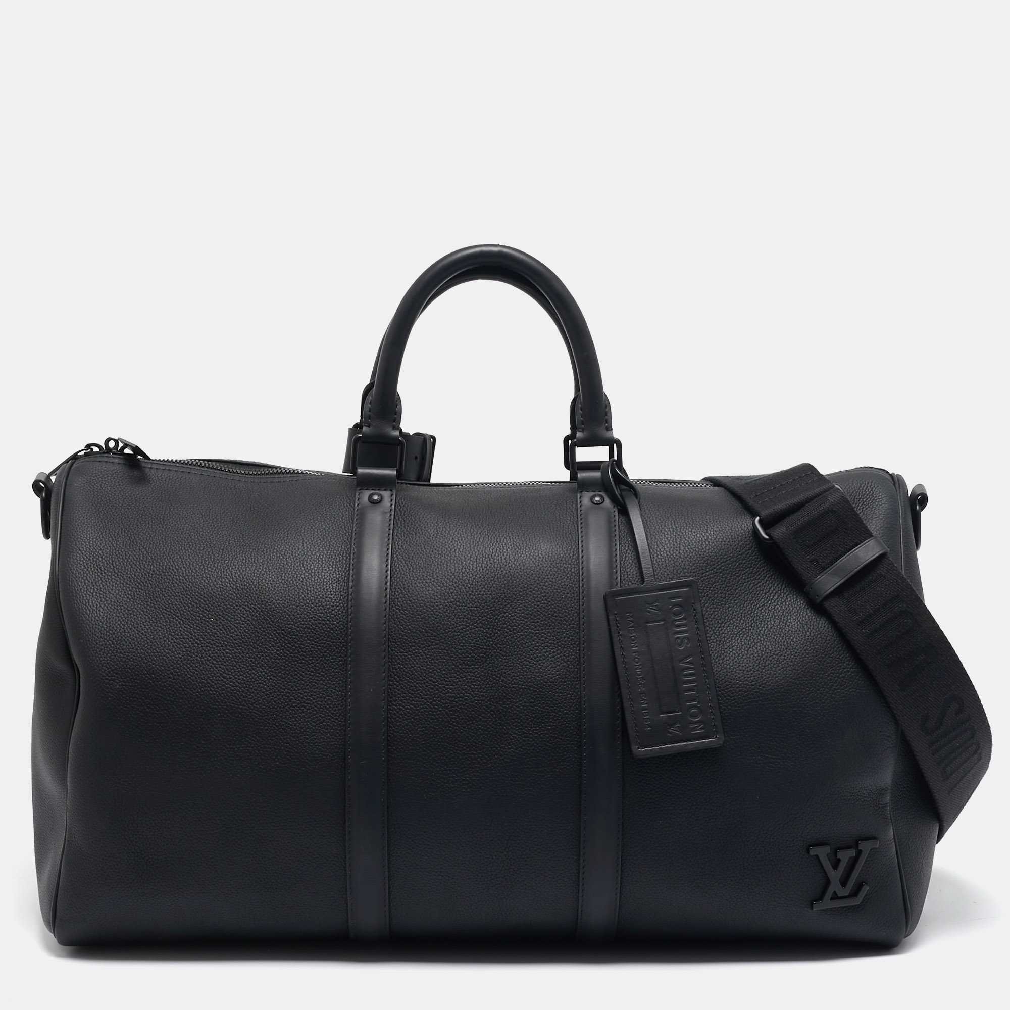 

Louis Vuitton Black Leather Aerogram City Keepall Bandoulière 50 Bag