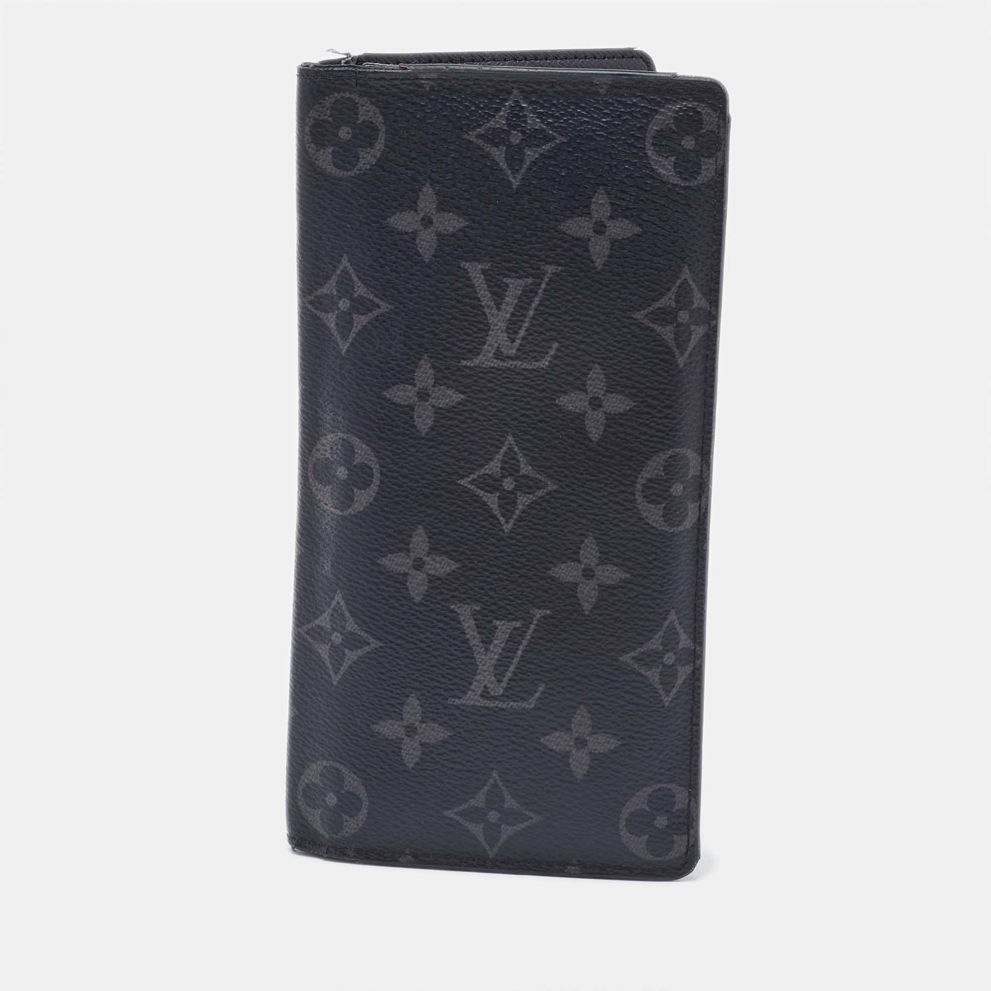 

Louis Vuitton Monogram Eclipse Canvas Brazza Wallet, Grey