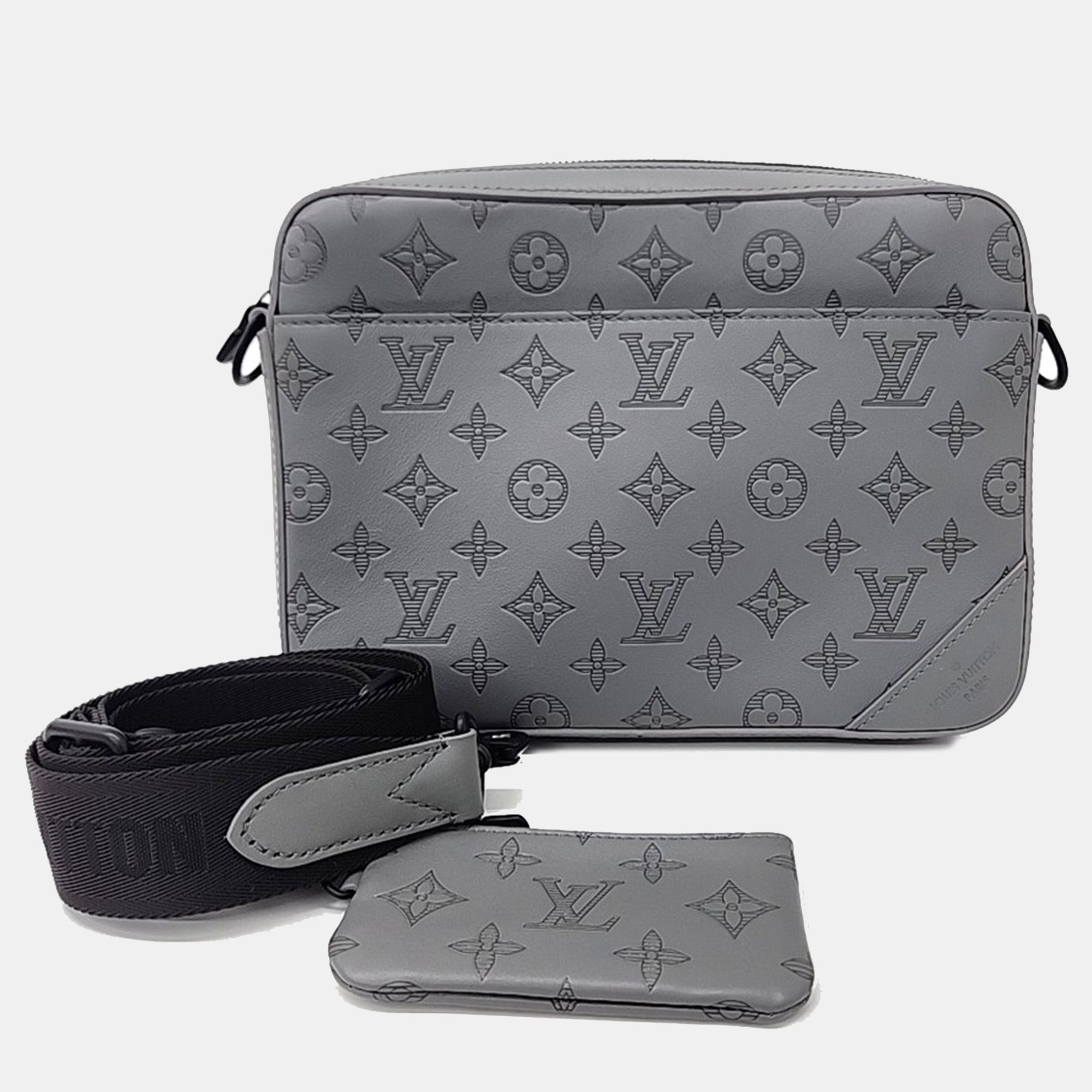 

Louis Vuitton Grey Leather Shadow Duo Messenger Bag