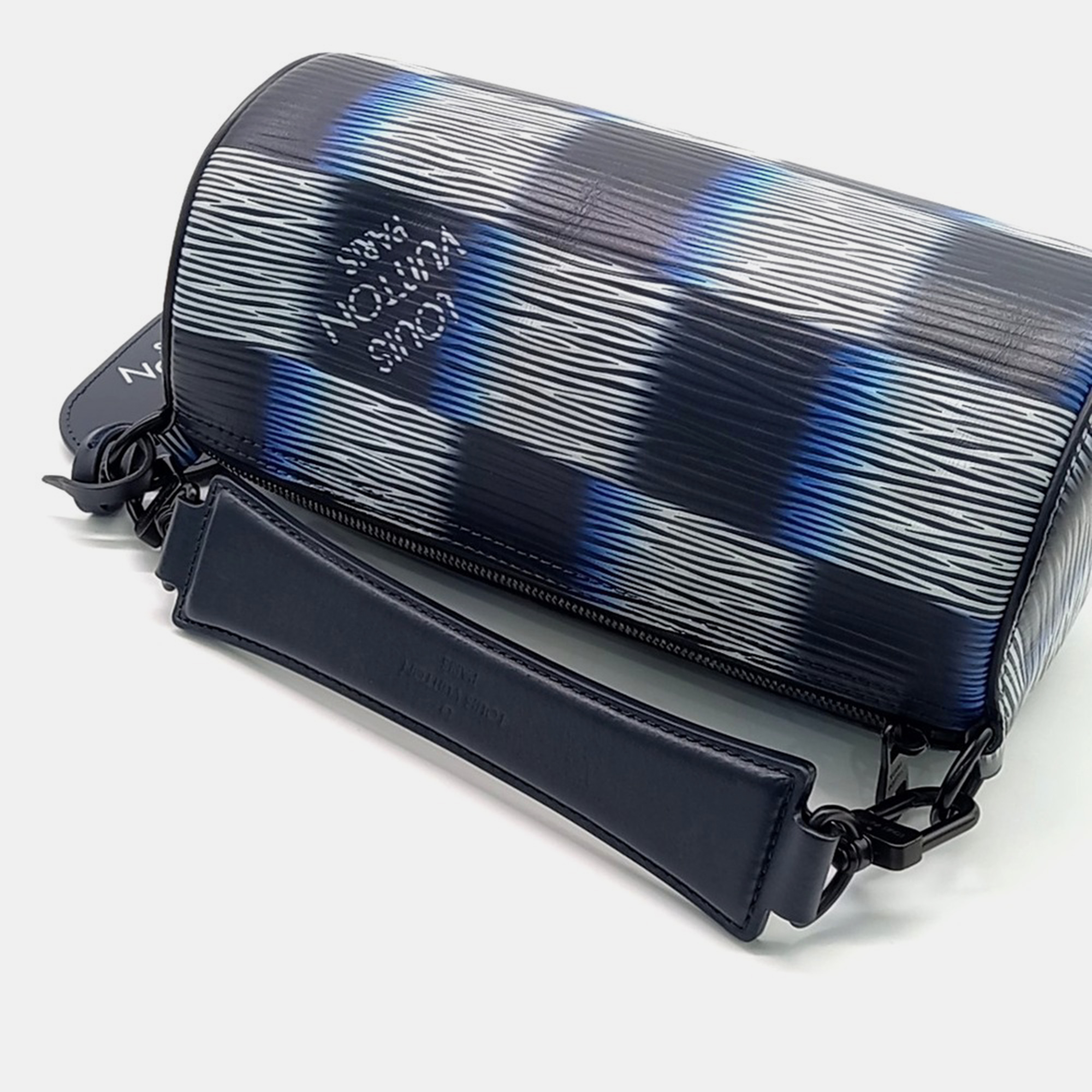 Louis Vuitton Multicolor Navy Blue Leather Soft Polochon Bag 