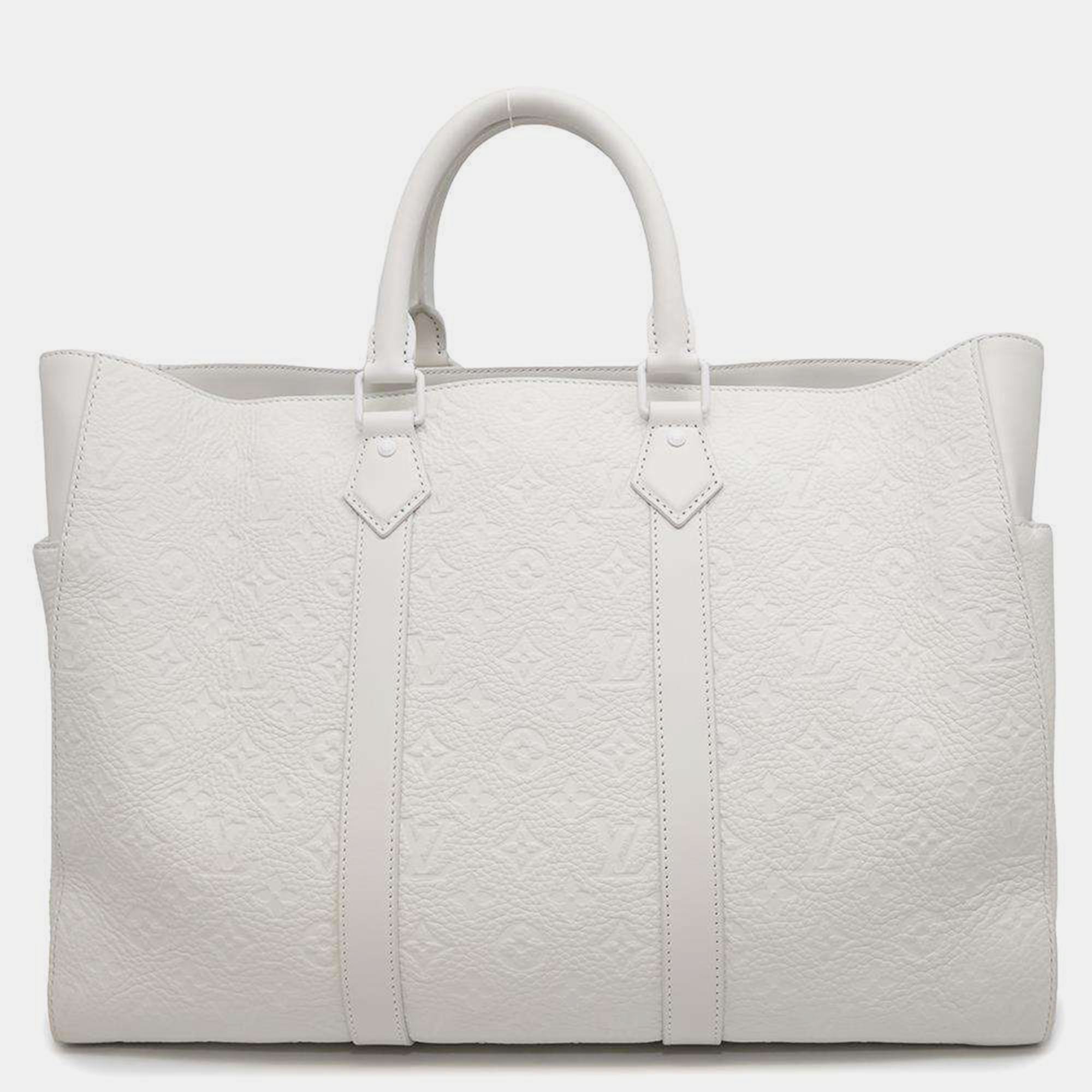 

Louis Vuitton Monogram Taurillon Sac Plat Bag, White