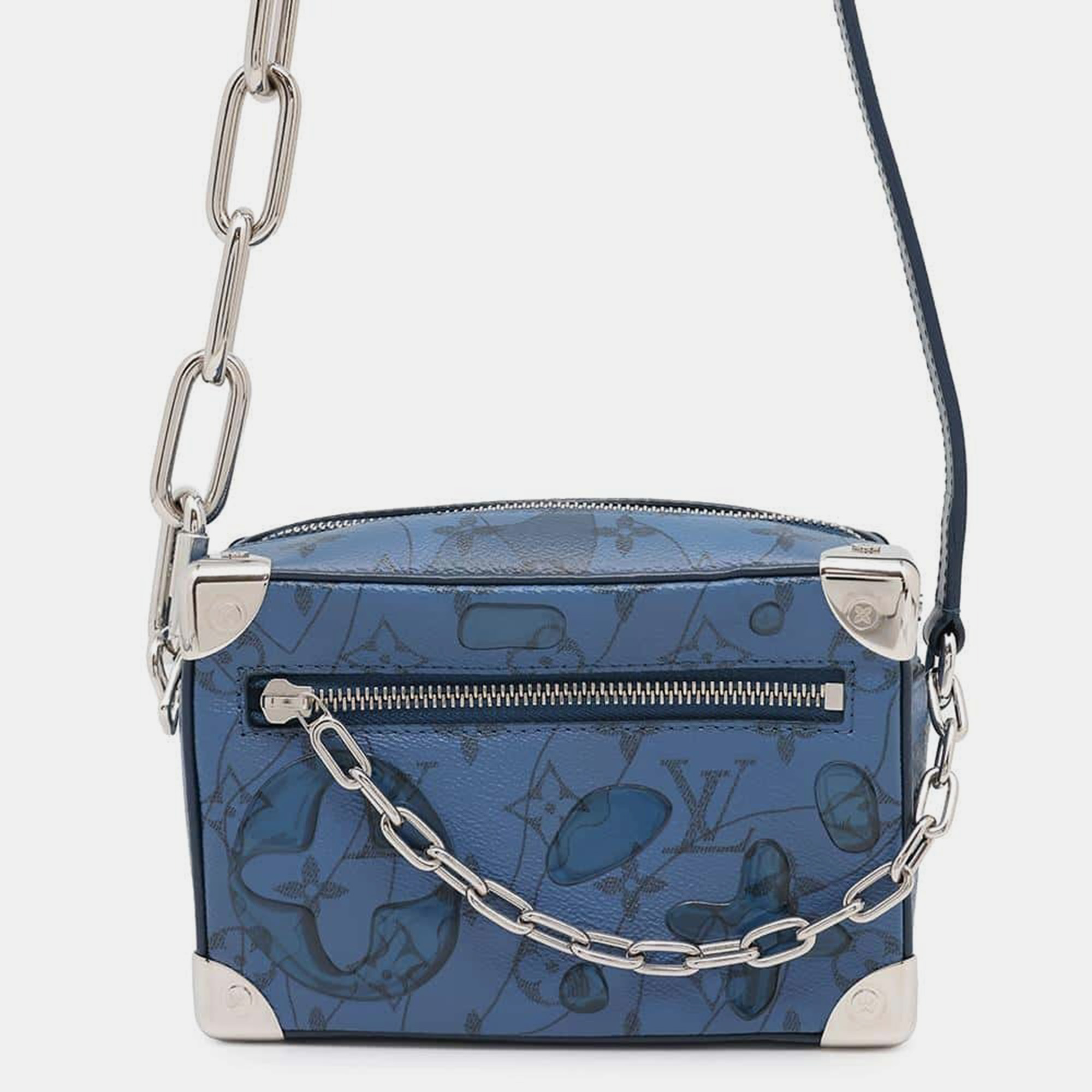 

Louis Vuitton Blue Monogram Aqua Garden Mini Soft Trunk Bag