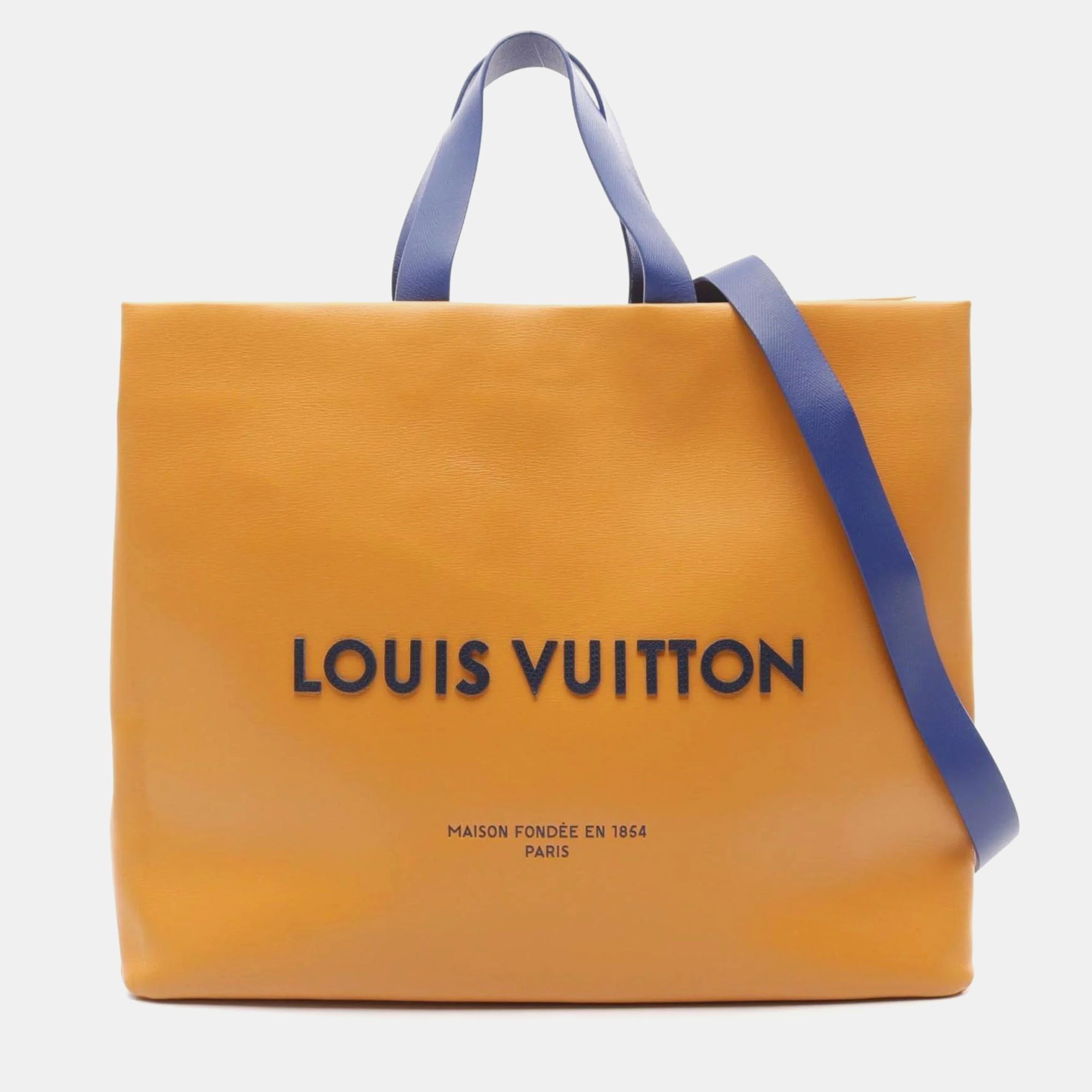 

Louis Vuitton Orange Leather Shopper Tote Bag