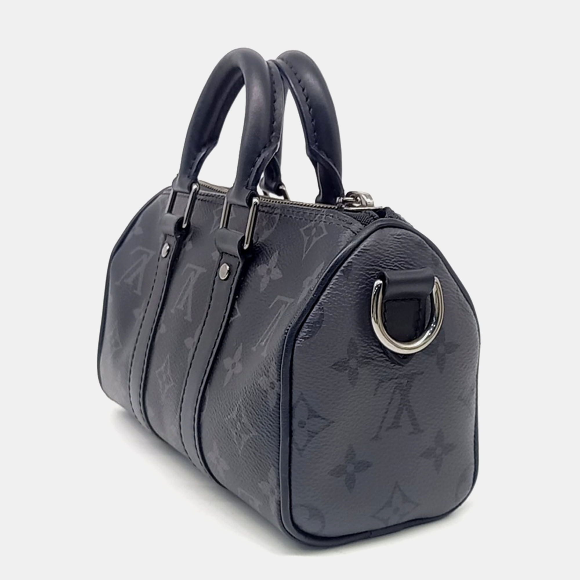 Louis Vuitton Black Coated Canvas and Leather Eclipse Keepall XS bag 