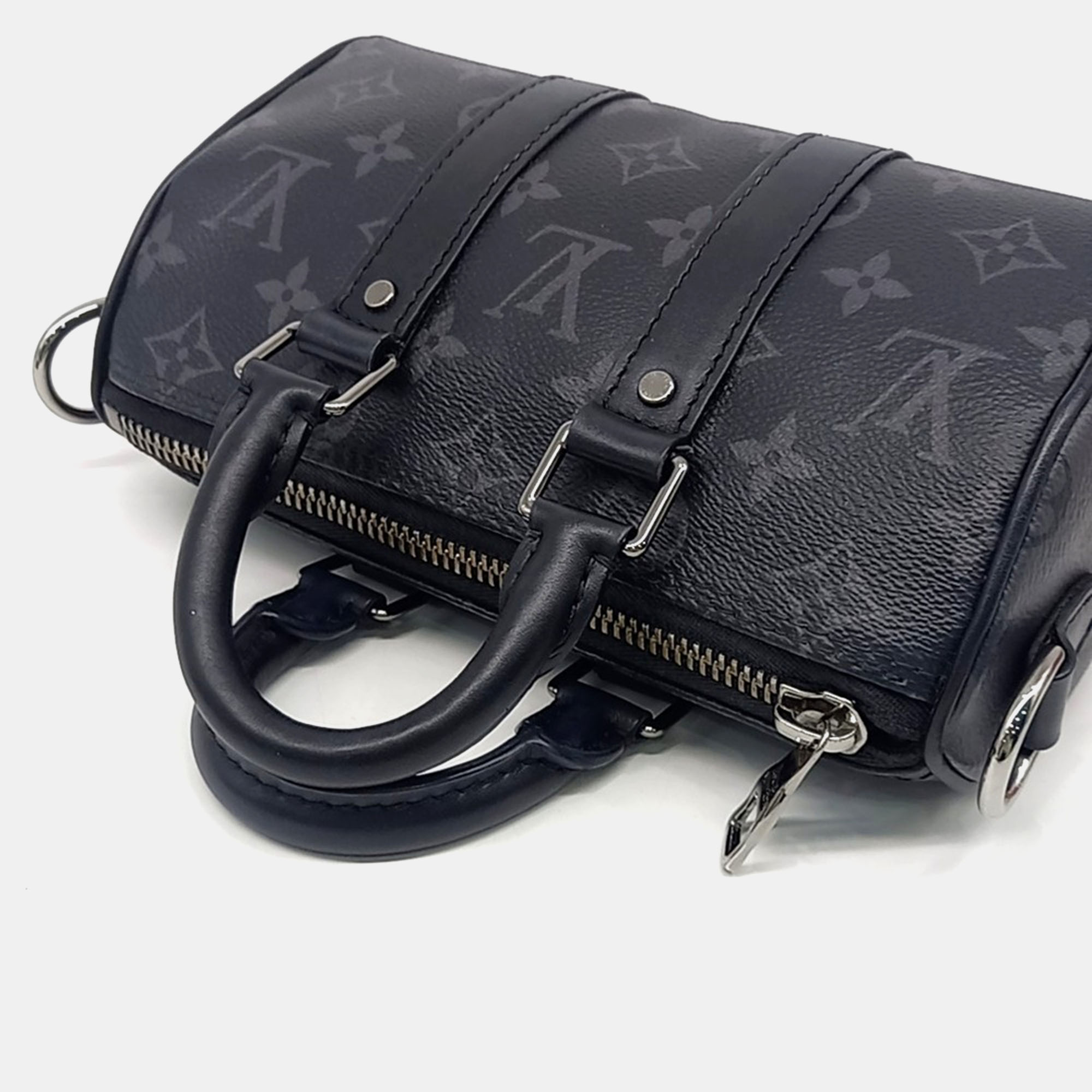 Louis Vuitton Black Coated Canvas and Leather Eclipse Keepall XS bag 