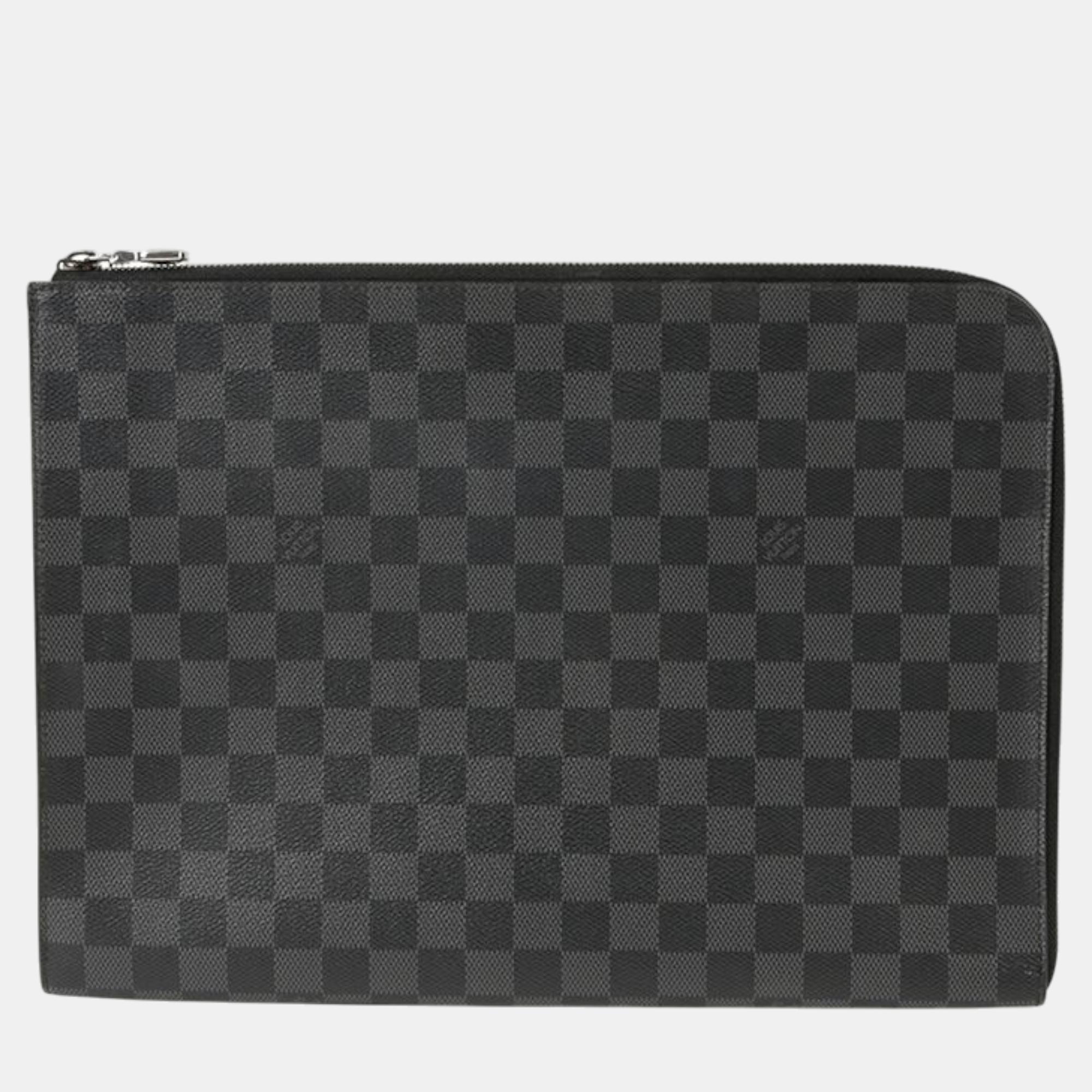 

Louis Vuitton Graphite Canvas Pochette Jour GM Clutch, Grey