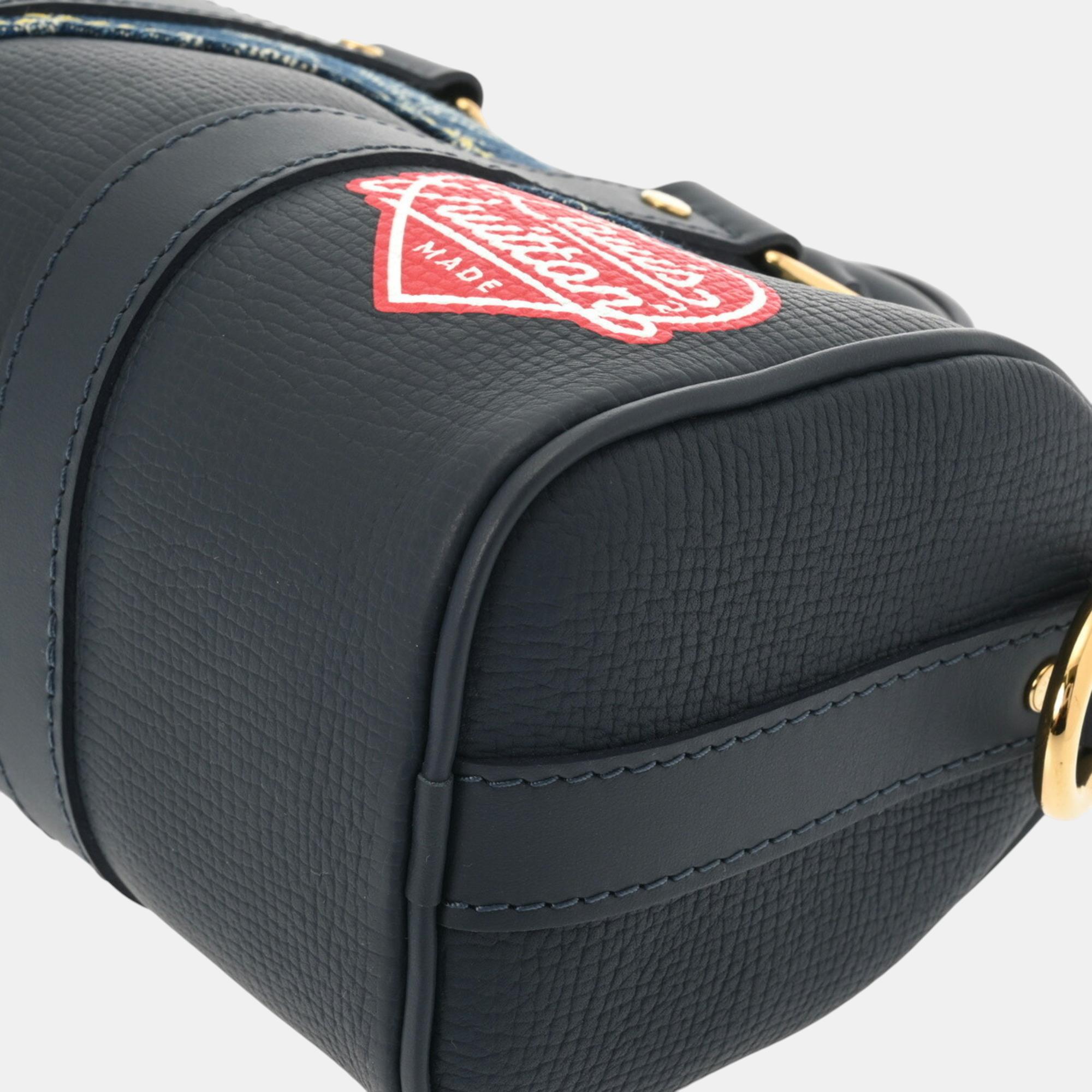 Louis Vuitton Blue/Navy Monogram Denim Taurillon Leather Keepall XS Shoulder Bag 