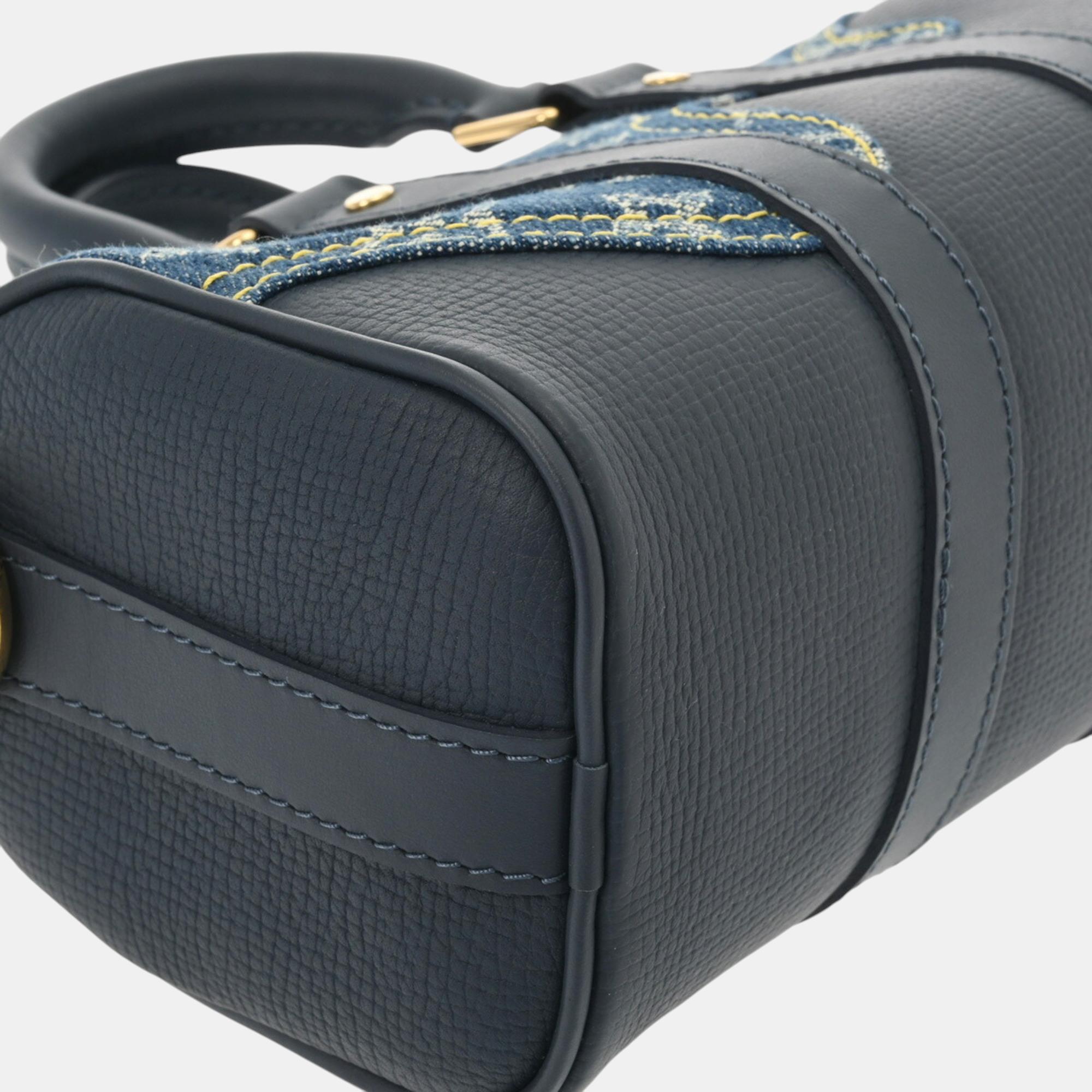 Louis Vuitton Blue/Navy Monogram Denim Taurillon Leather Keepall XS Shoulder Bag 
