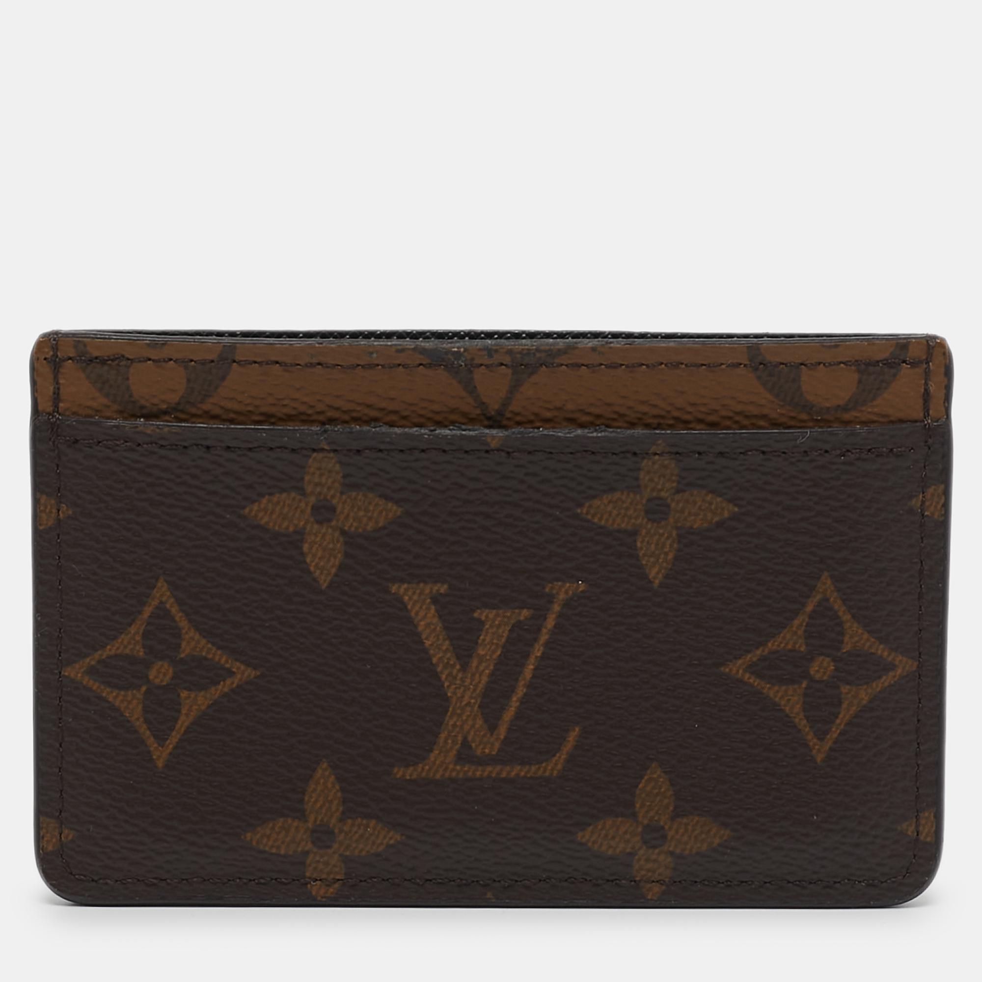 

Louis Vuitton Monogram Reverse Canvas Card Holder, Brown