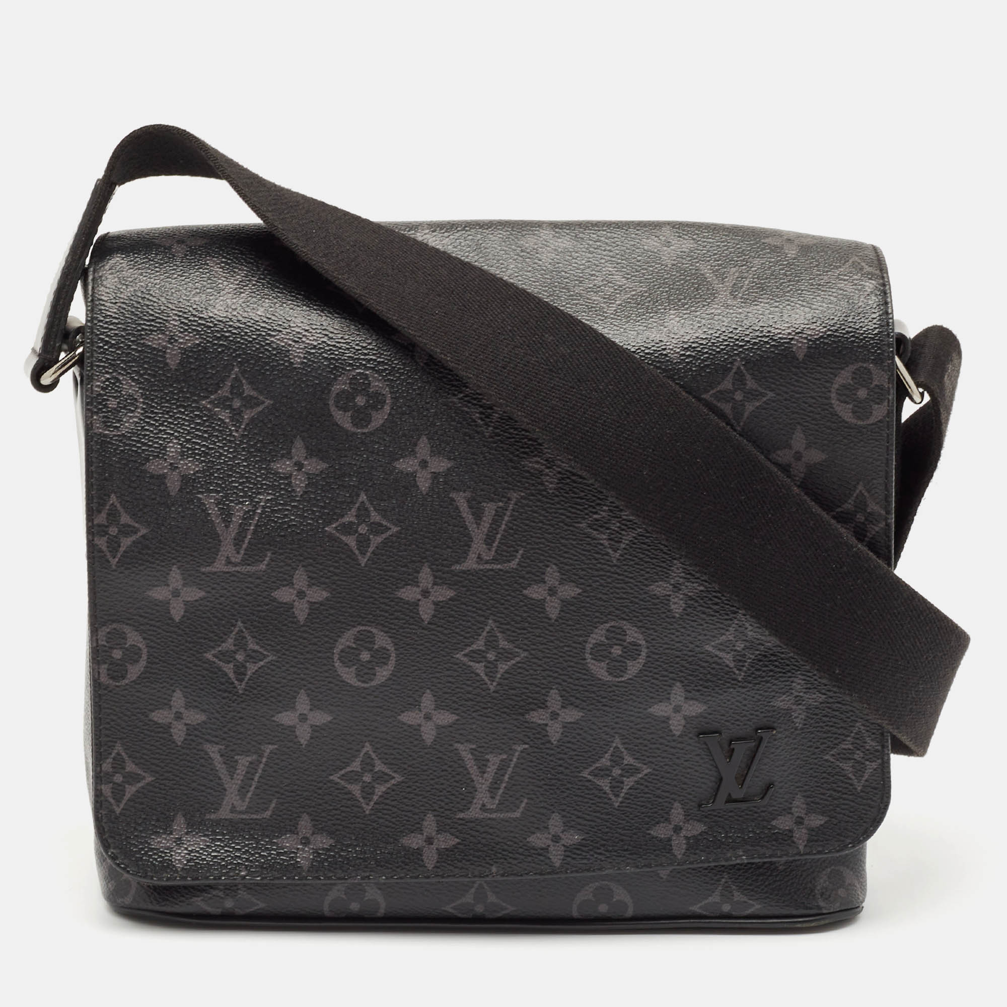 

Louis Vuitton Monogram Eclipse Canvas District PM Bag, Black