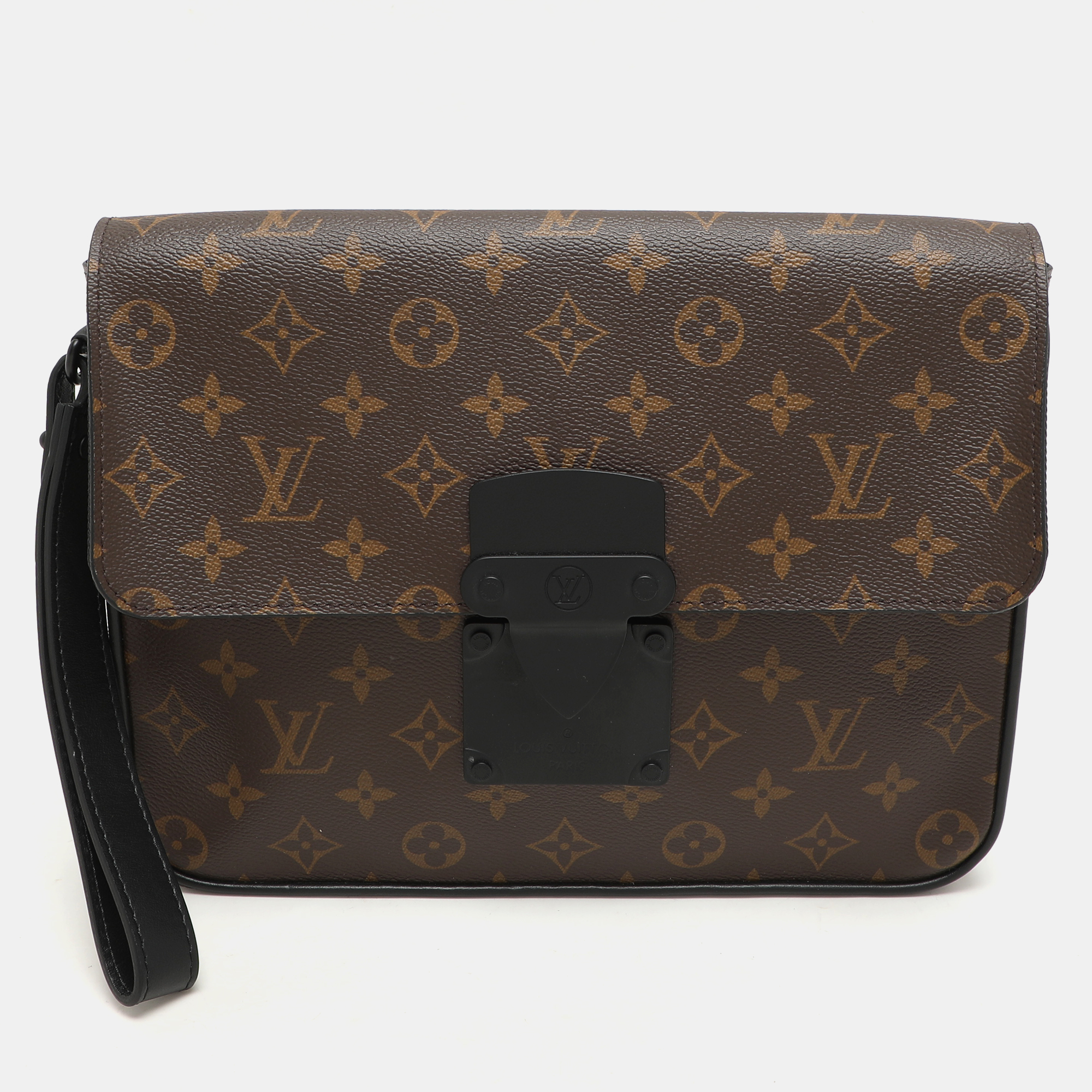 Pre-owned Louis Vuitton Monogram Macassar Canvas S Lock Pouch
