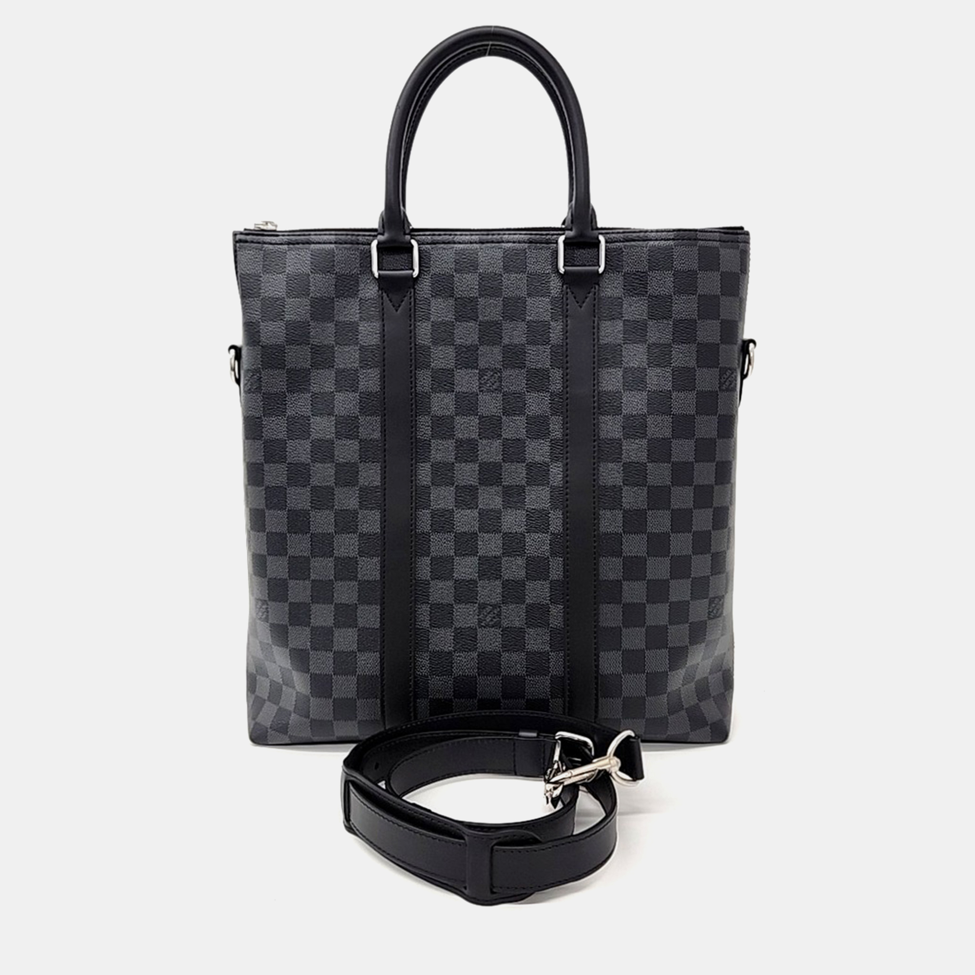 

Louis Vuitton Black Grey Coated Canvas Graphite Anton Bag