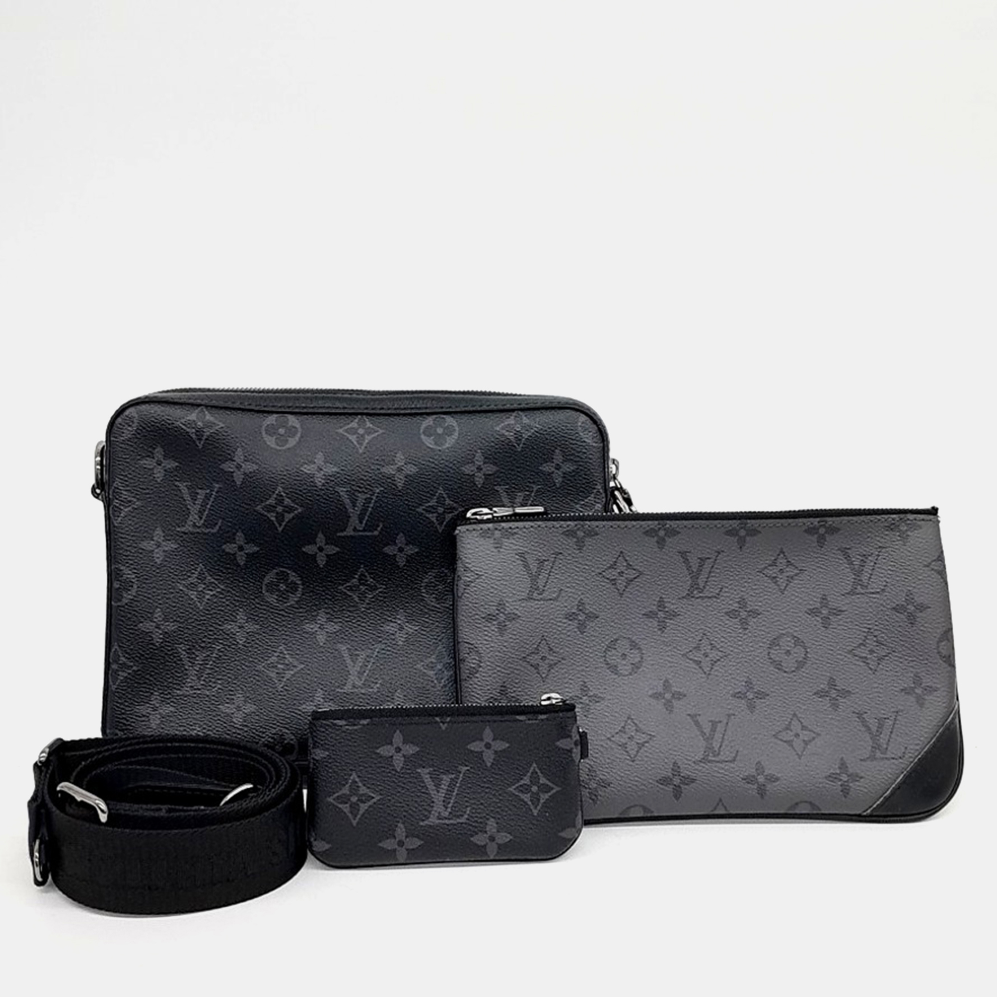 

Louis Vuitton Black Coated Canvas Eclipse Trio Messenger bag