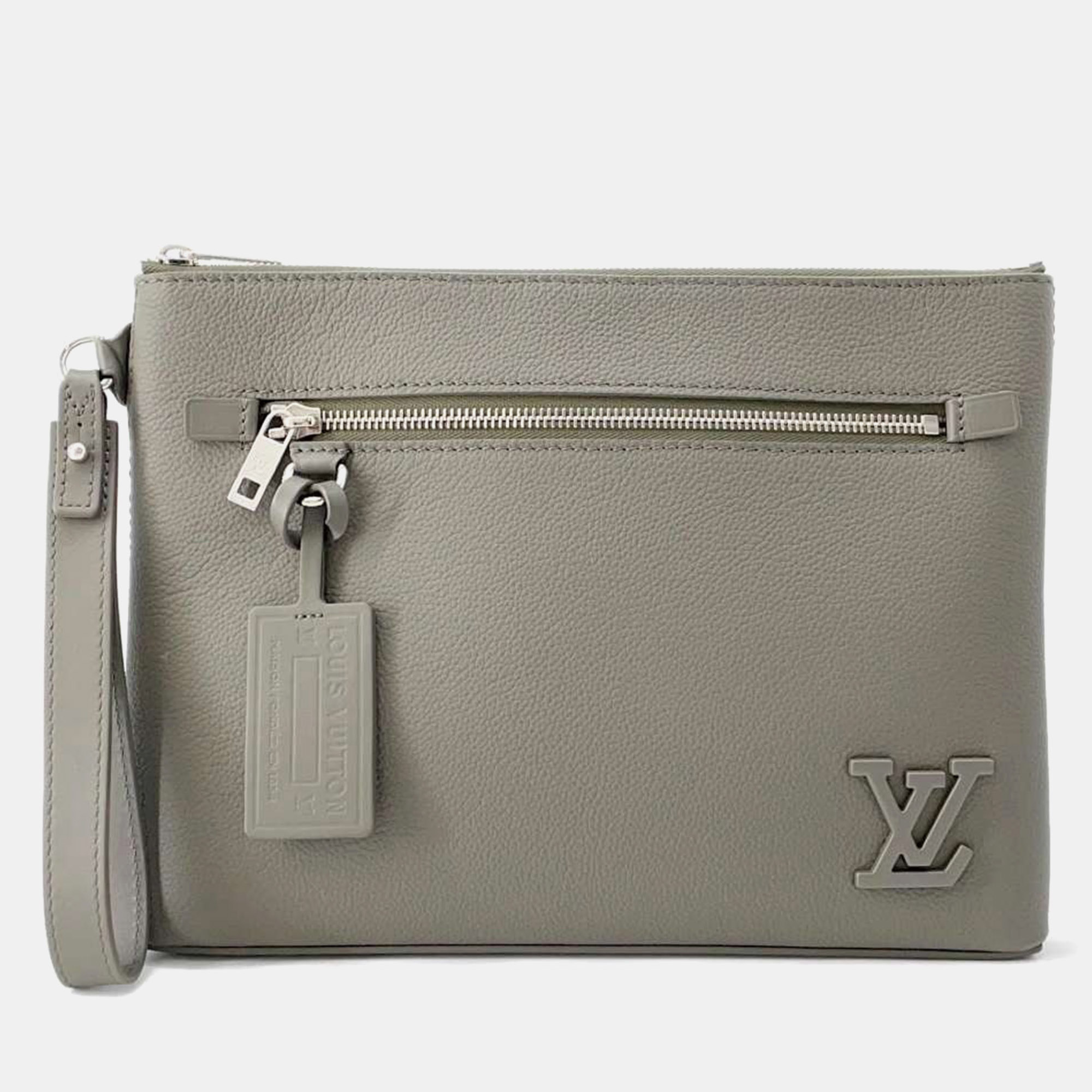 

Louis Vuitton Khaki Canvas Take Off Pouch, Grey