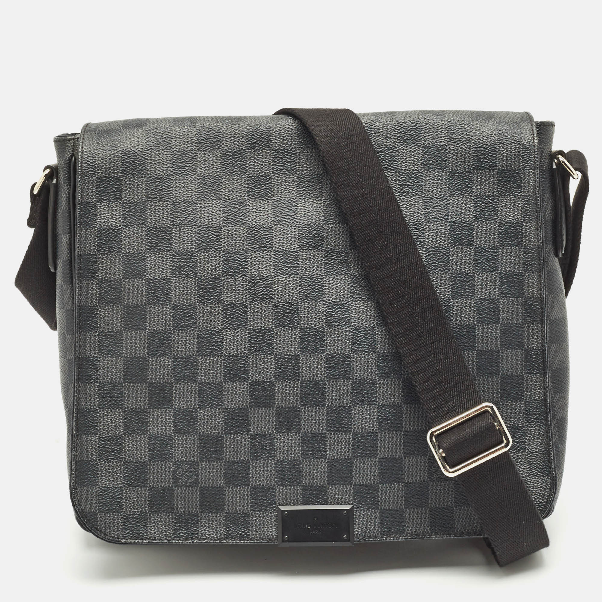 

Louis Vuitton Damier Ebene Canvas District MM Bag, Grey