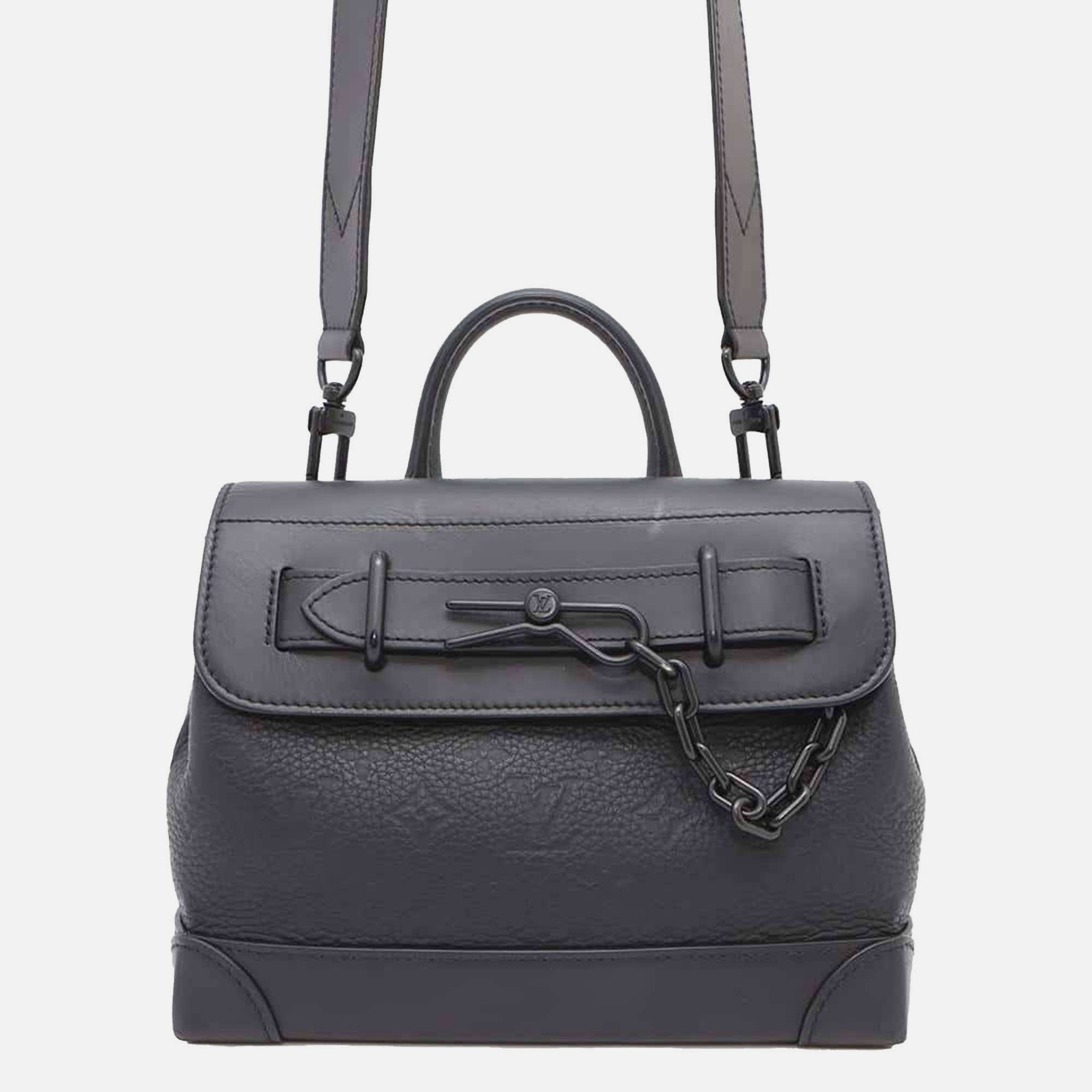 

Louis Vuitton Noir Monogram Taurillon Steamer PM, Black