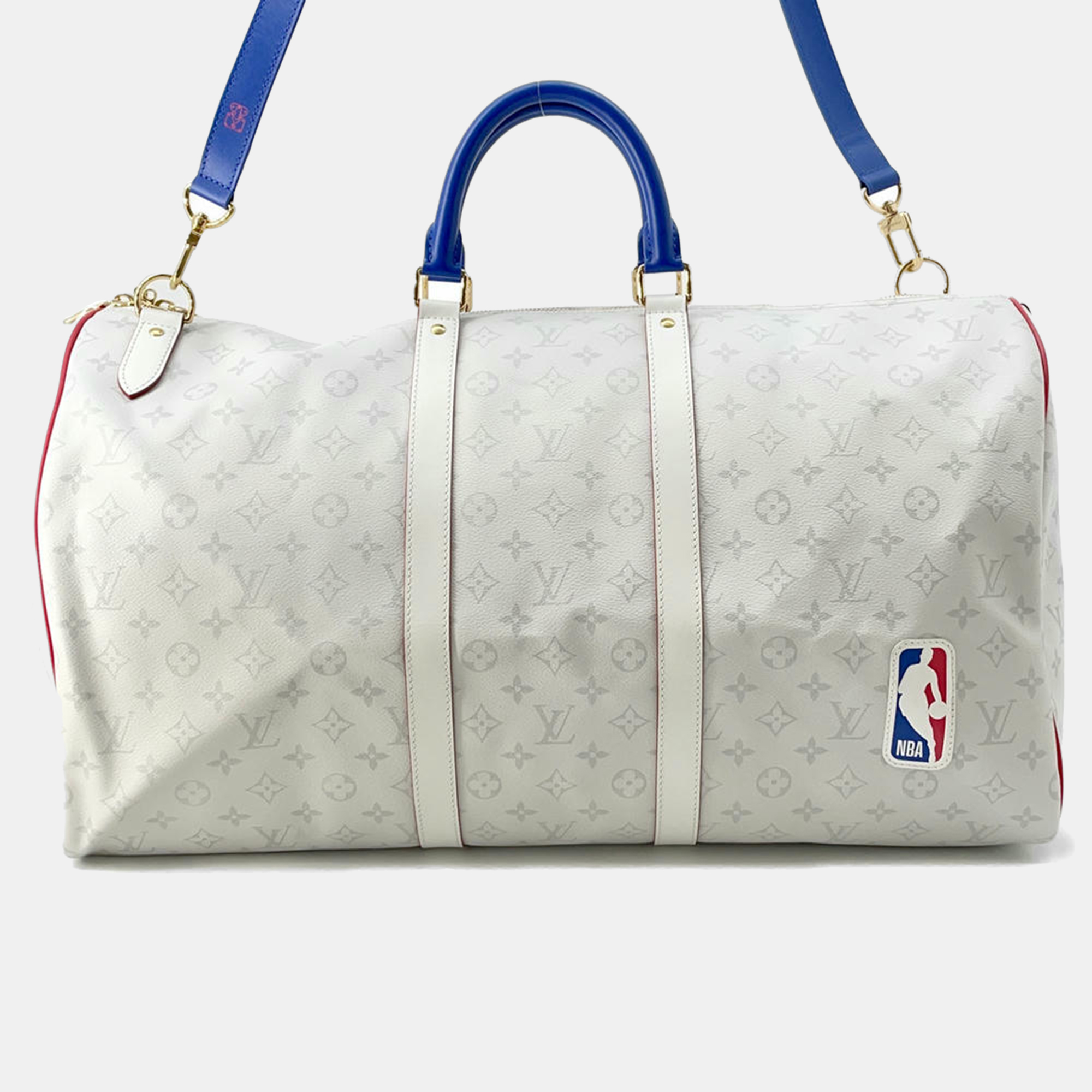 

Louis Vuitton White Monogram LVx NBA Keepall Bandouliere 55 Duffel Bag