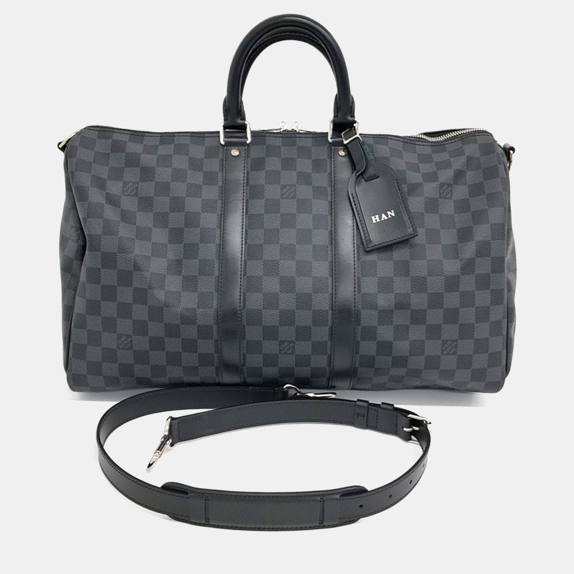 

Louis Vuitton Black PVC Graphite Bandouliere Keepall 45 bag