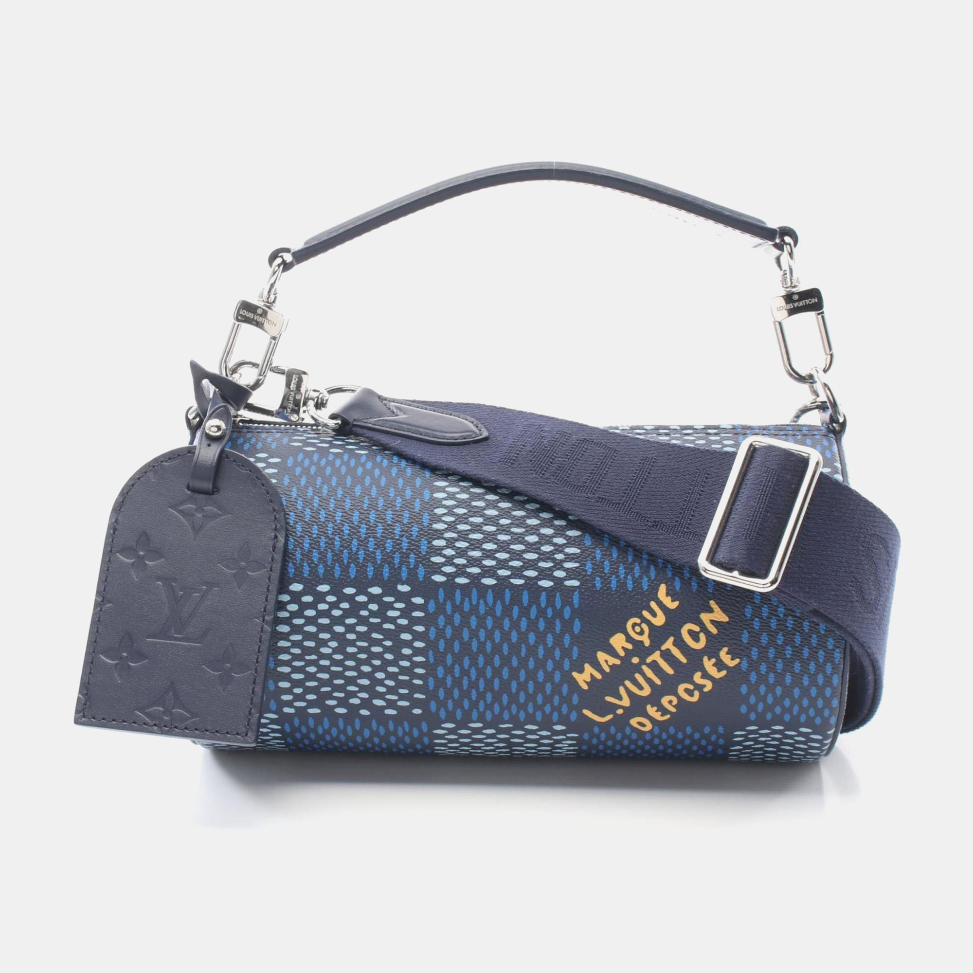 

Louis Vuitton Soft Polochon Pm Damier Heritage Handbag Coated Canvas Leather Navy Multicolor Bag