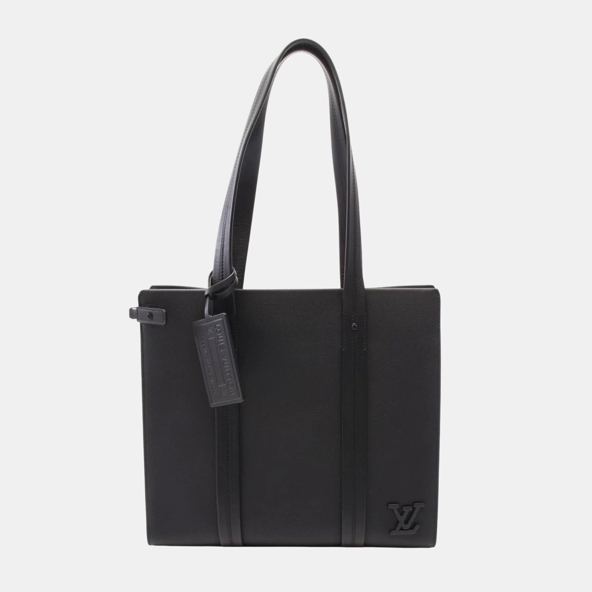 

Louis Vuitton Black Leather Aerogram Take Off Tote Bag