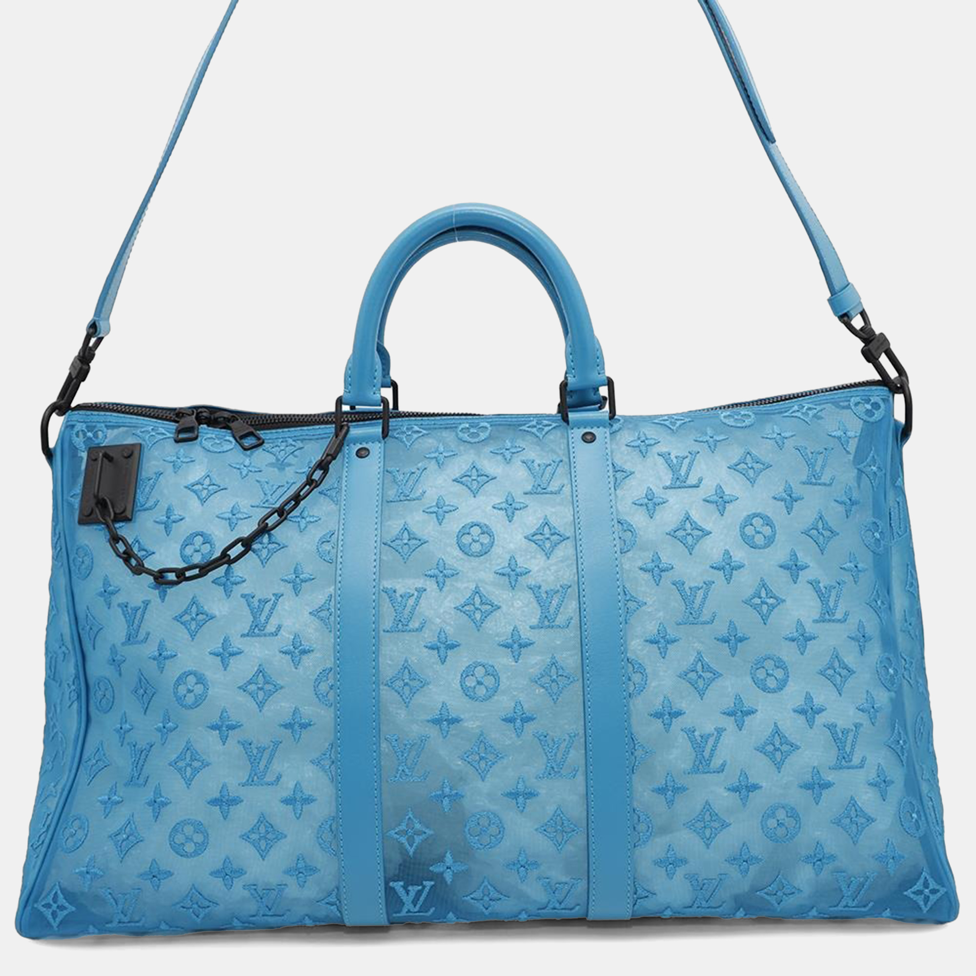 

Louis Vuitton Keepall Triangle Turquise Blue Monogram Mesh Size