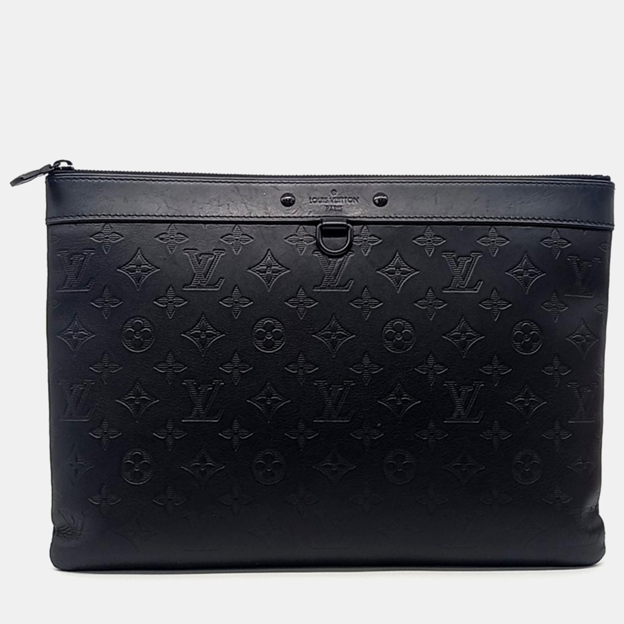 

Louis Vuitton Black Leather Shadow Discovery Pochette Clutch