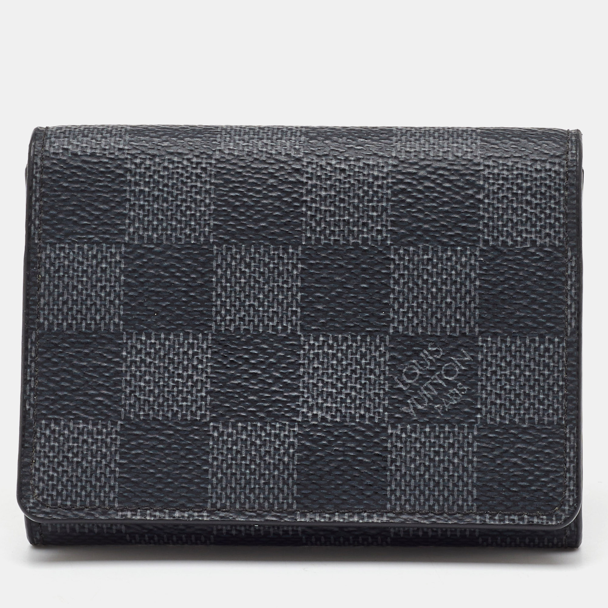

Louis Vuitton Damier Graphite Canvas Enveloppe Carte de Visite Bifold Card Holder, Black