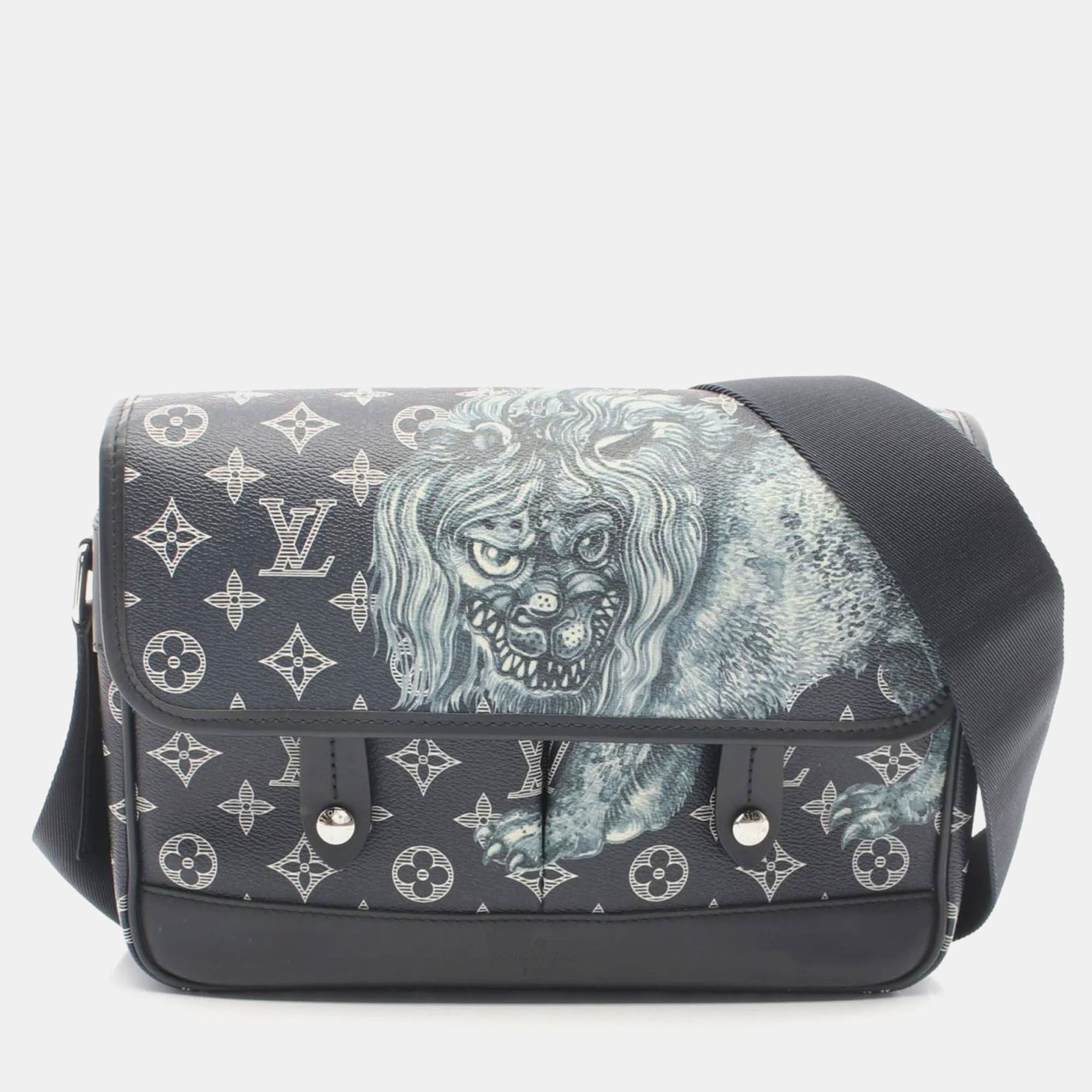 

Louis Vuitton Pm Monogram Savannah Shoulder Bag Coated Canvas Leather Navy Blue