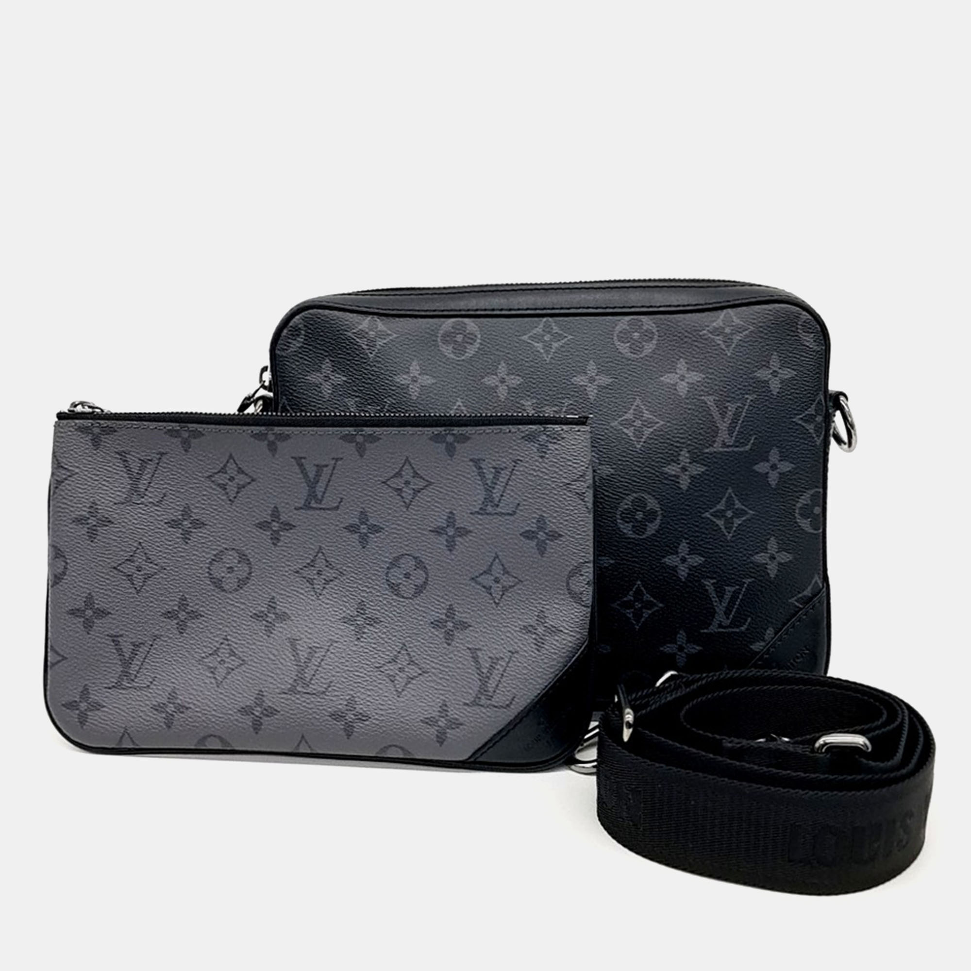 

Louis Vuitton Grey Canvas and Leather Eclipse Trio Messenger bag