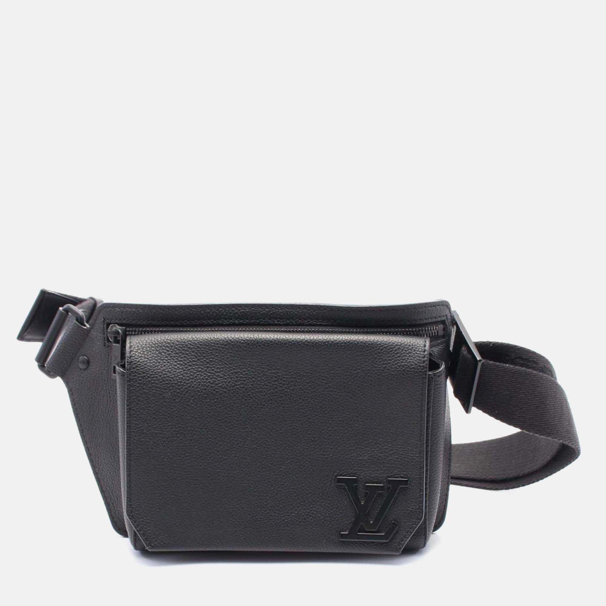 

Louis Vuitton Aerogram Noir Leather Waist Bag, Black