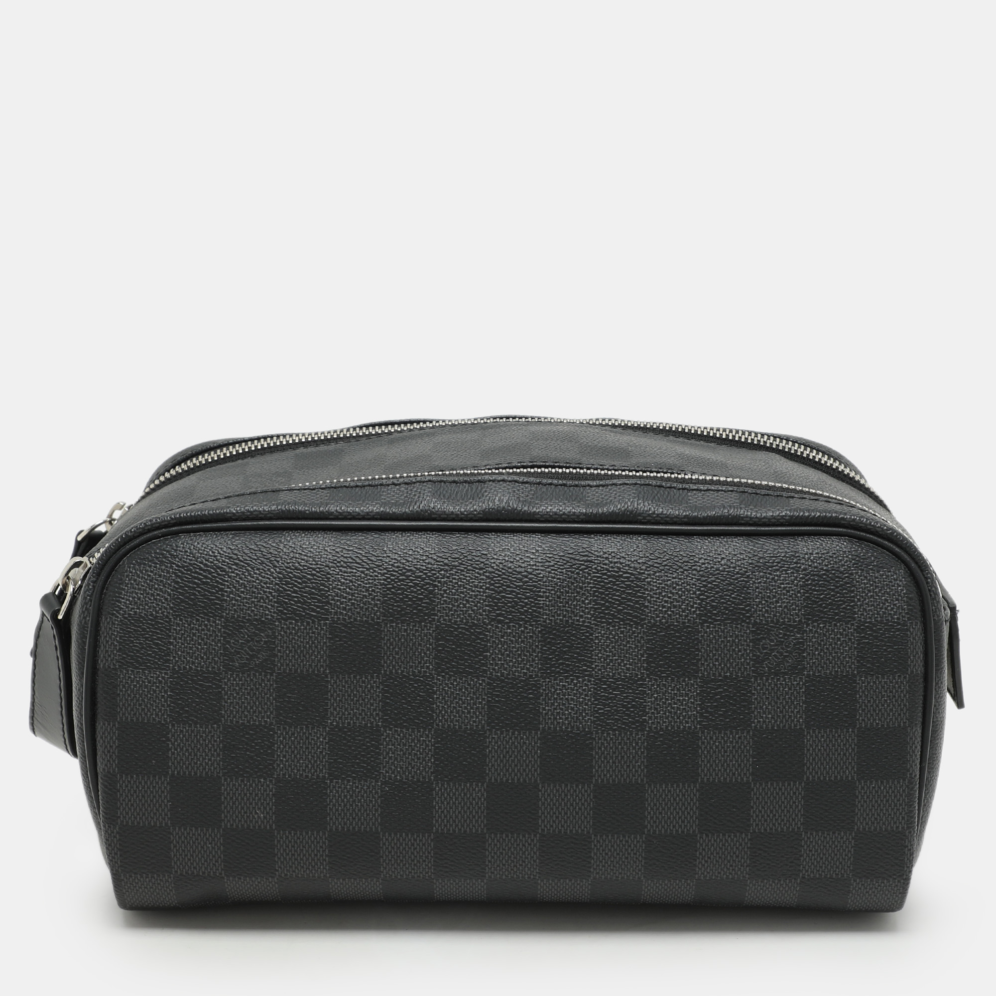 

Louis Vuitton Damier Graphite Canvas Dopp Toiletry Pouch, Grey