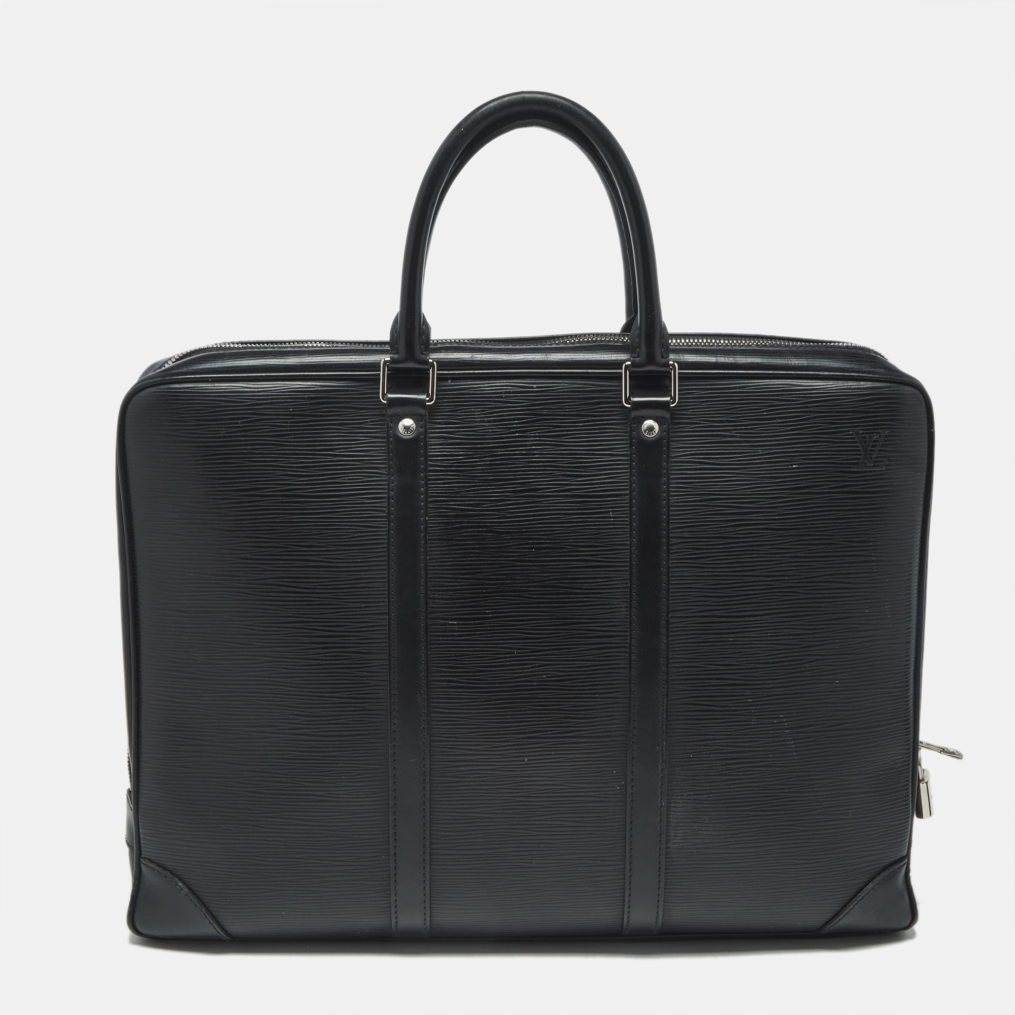 

Louis Vuitton Black Epi Leather Porte Documents Voyage GM Bag