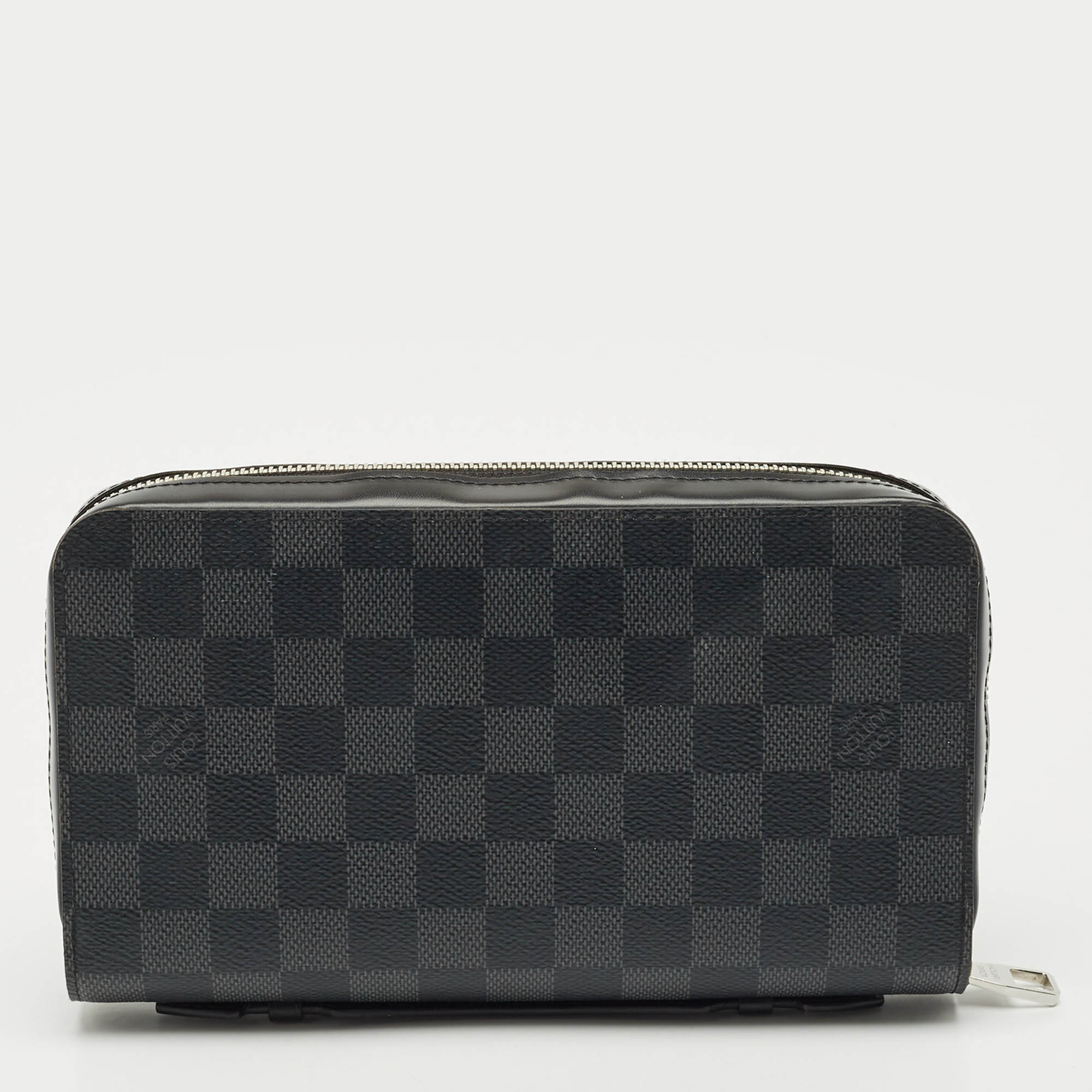Pre-owned Louis Vuitton Damier Graphite Canvas Zippy Xl Wallet In Gray