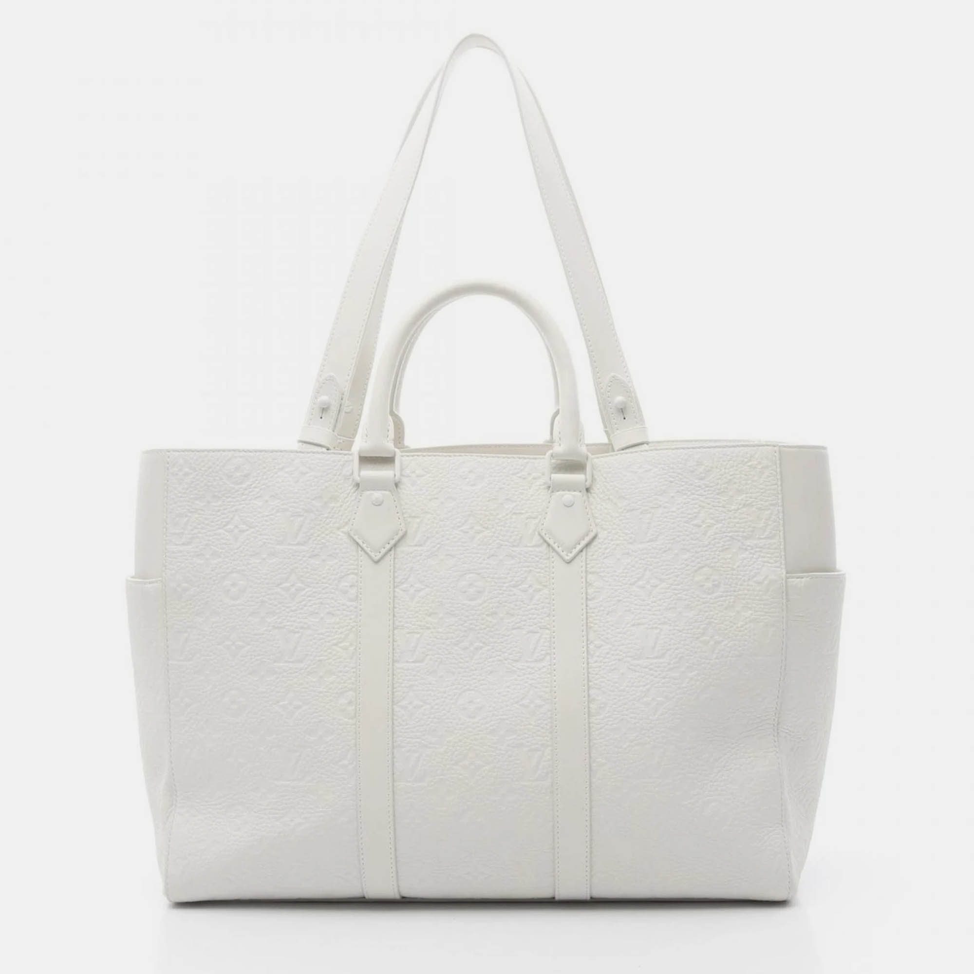 

Louis Vuitton Sac Plat 24H White Monogram Taurillon Leather Tote Bag