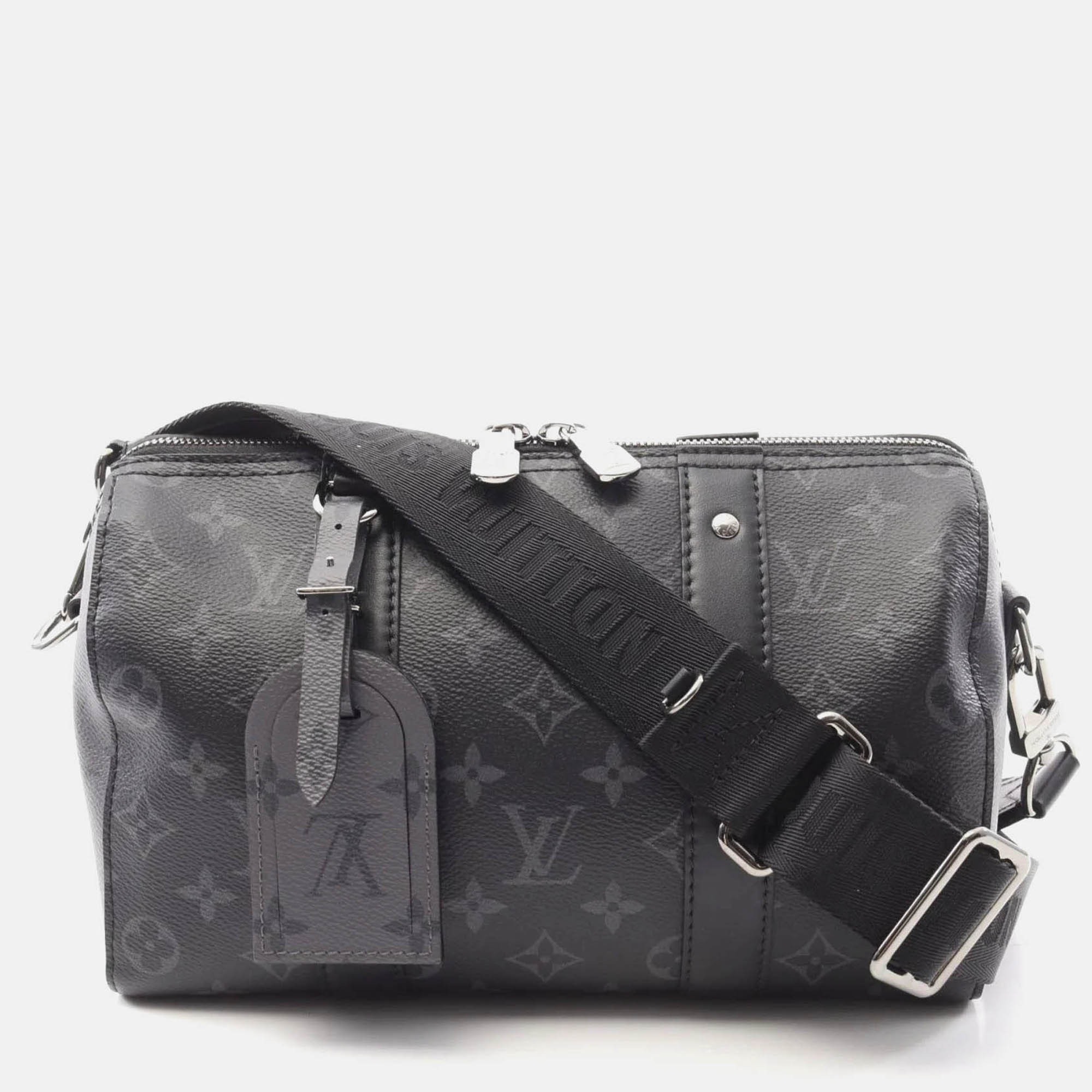 

Louis Vuitton City Keepall Black Grey Monogram Eclipse Coated Canvas Leather Shoulder Bag