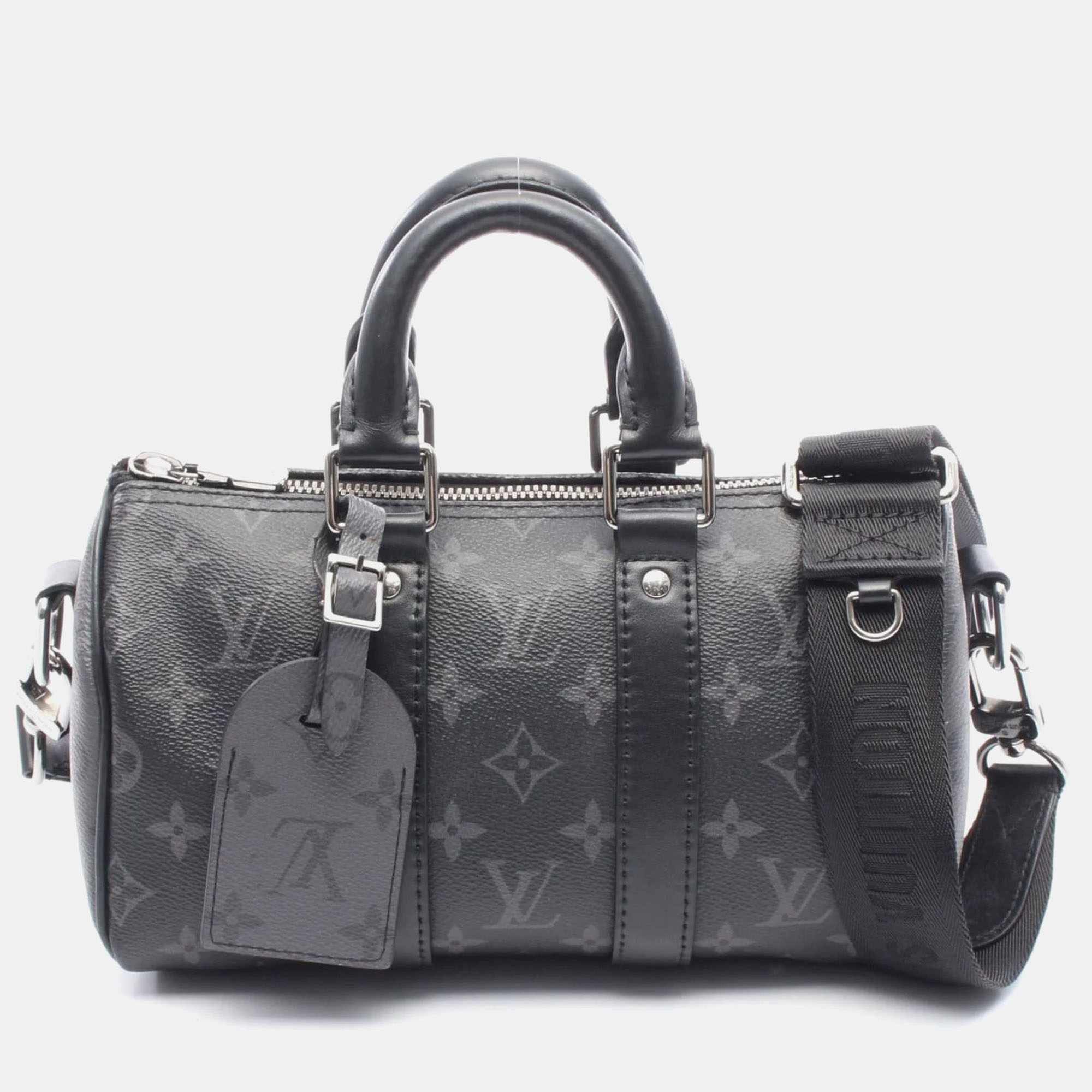 

Louis Vuitton Keepall Bandouliere 25 Monogram Eclipse Coated Canvas Leather Handbag, Black