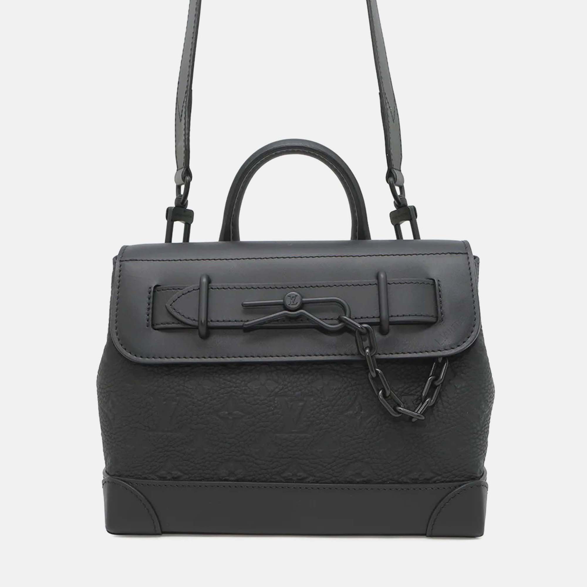 

Louis Vuitton Steamer PM Noir Monogram Taurillon Leather Bag, Black